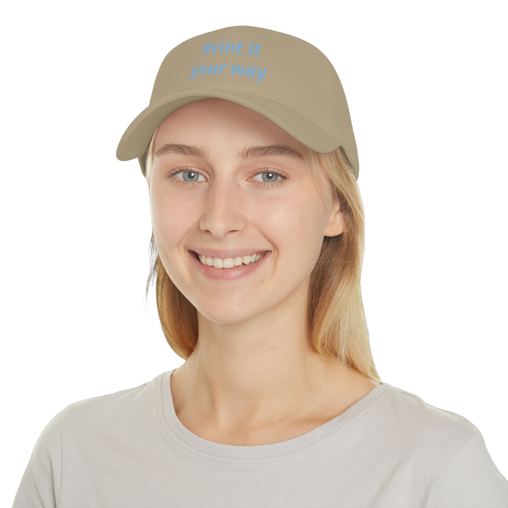Custom Embroidered Baseball Cap(text)  — "Designed by You" Low-Profile Hat