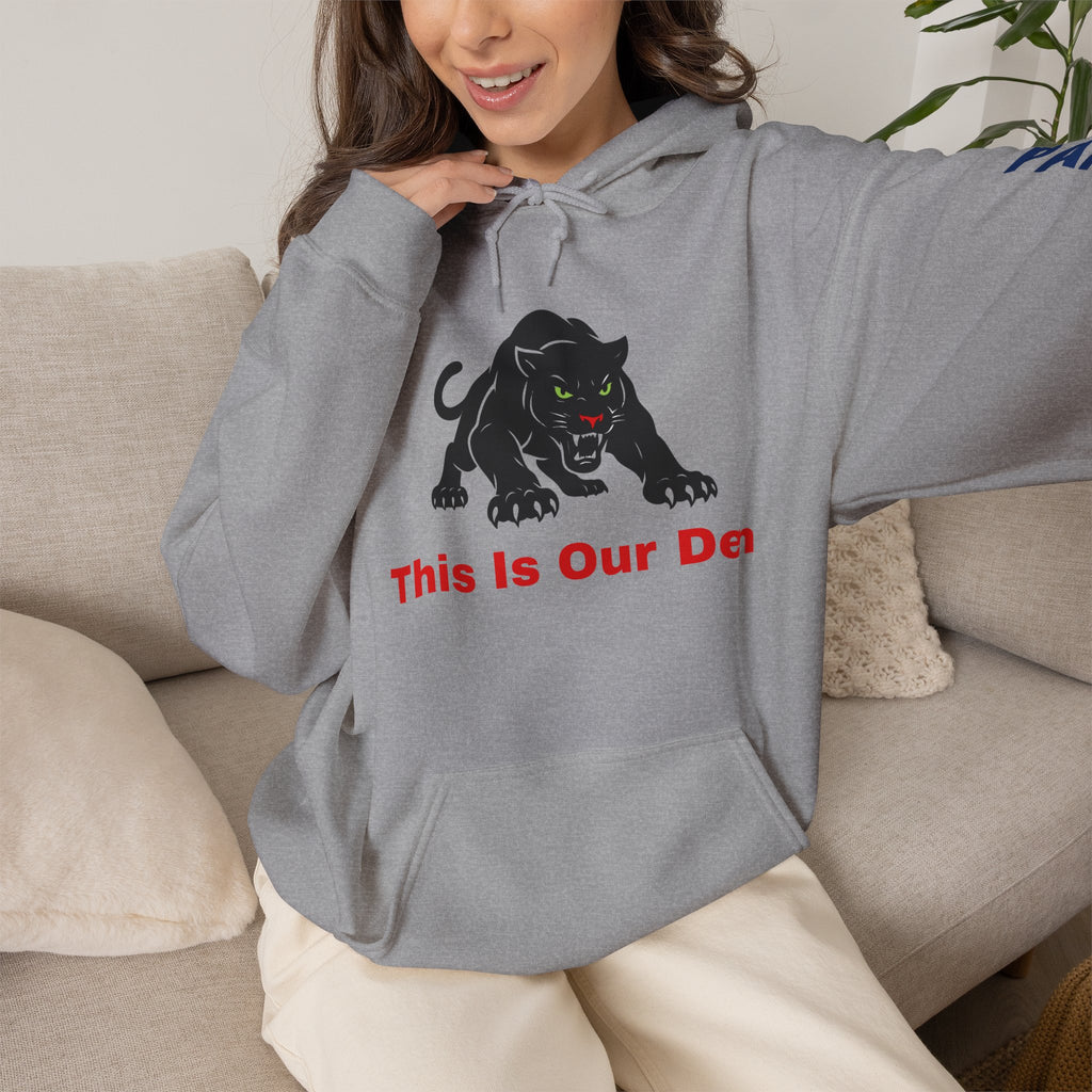 Panther Mascot Hoodie — "This Is Our Den" Team Spirit Sweatshirt