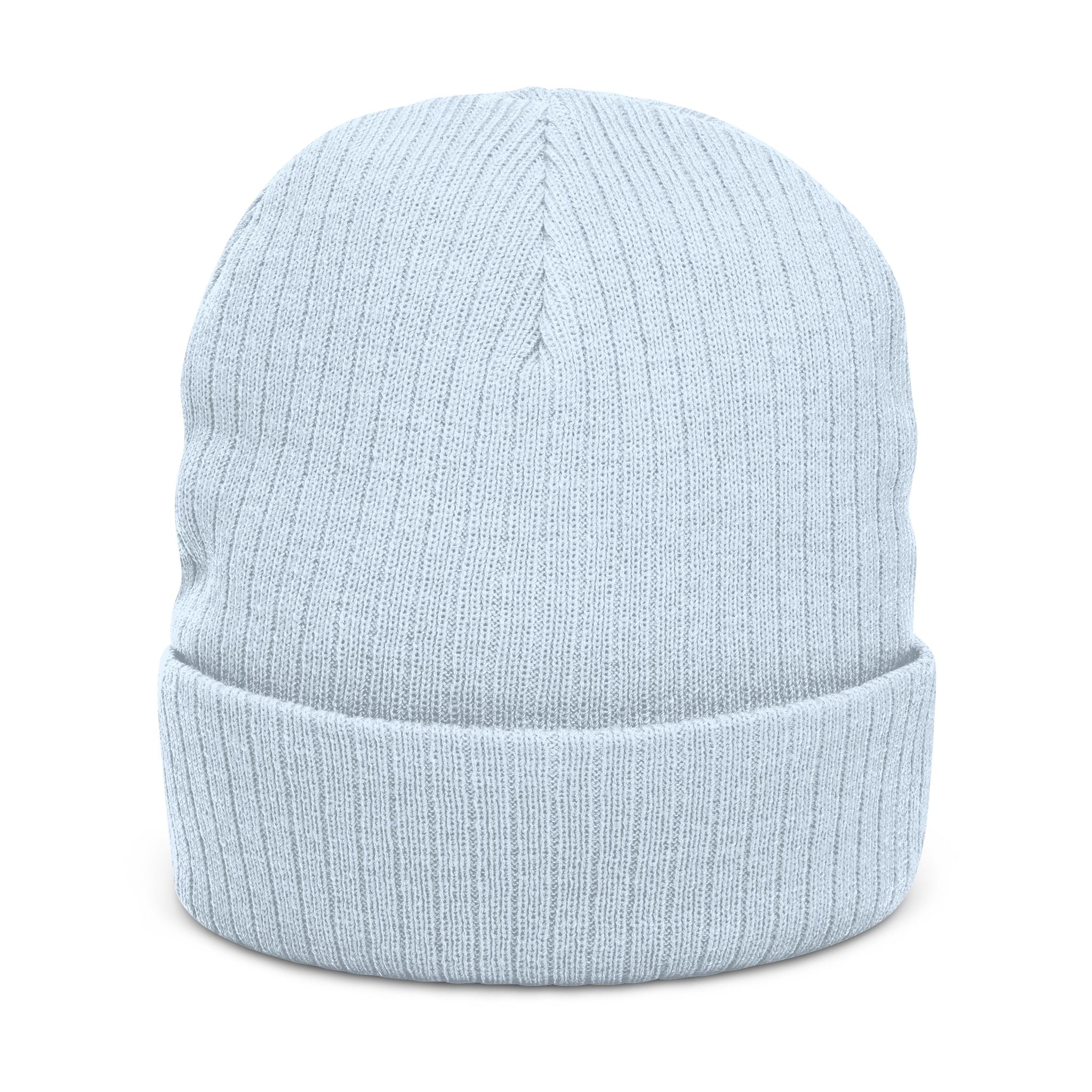 Custom Embroidered Patch Winter Hat — "Designed by You"  Ribbed Knit Beanie