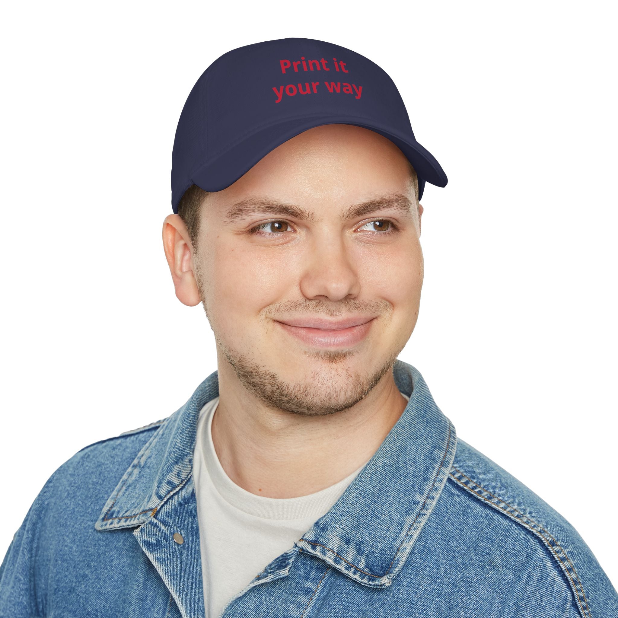 Custom Embroidered Baseball Cap(text)  — "Designed by You" Low-Profile Hat