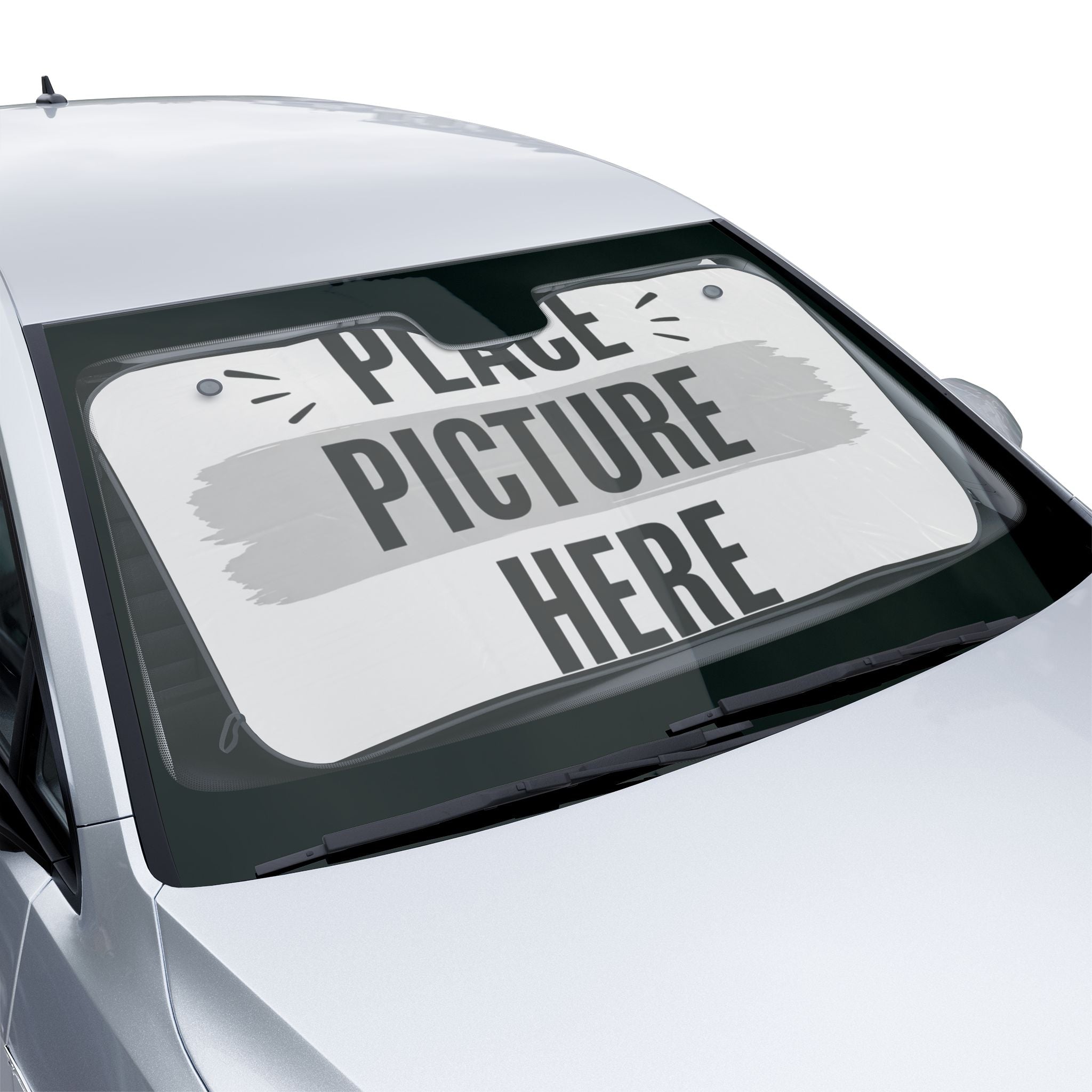 Customizable Car Sun Shade – 'Place Picture Here' Foldable Windshield Protector