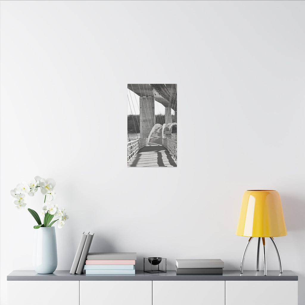 "Foot Bridge" - Black & White Bridge Photo Canvas