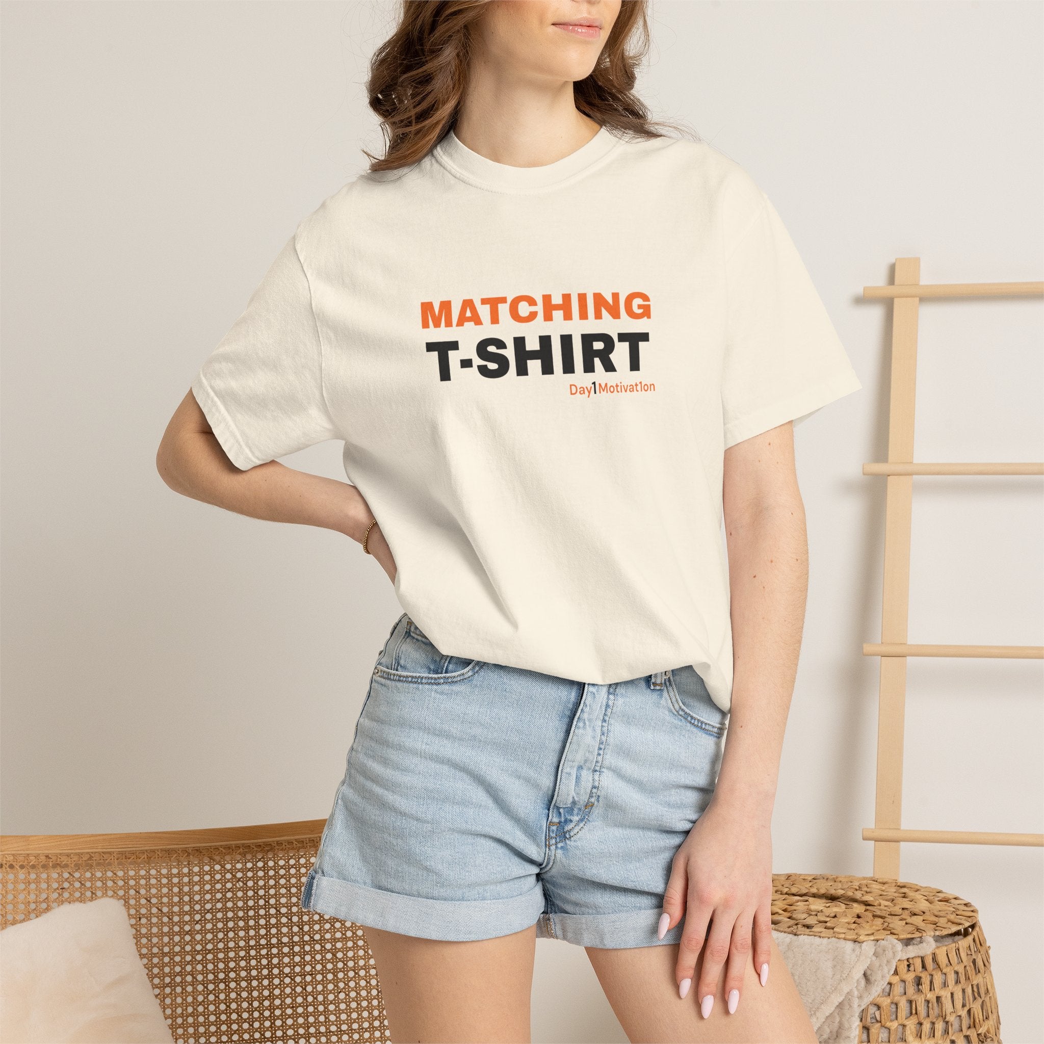 "Matching T-Shirt" | Unisex Graphic Tee with Orange and Black Text