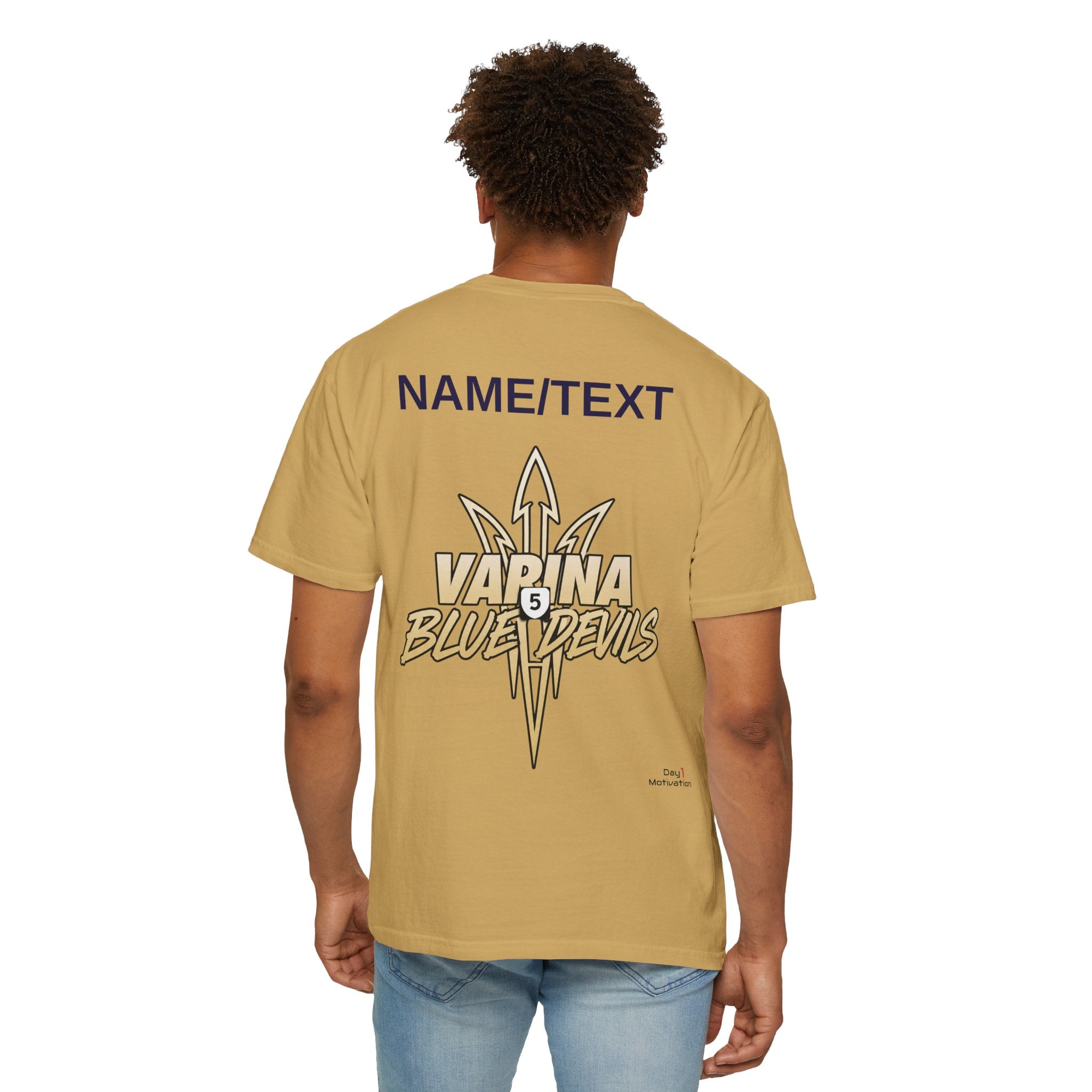 Varsity ‘VARINA’ Blue Devils T-Shirt — Victory, Attitude, Respect, Integrity, Never Quit, Ambition
