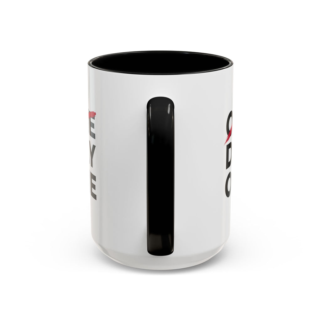 “Day One” Accent Coffee Mug (11, 15oz) - Black Text