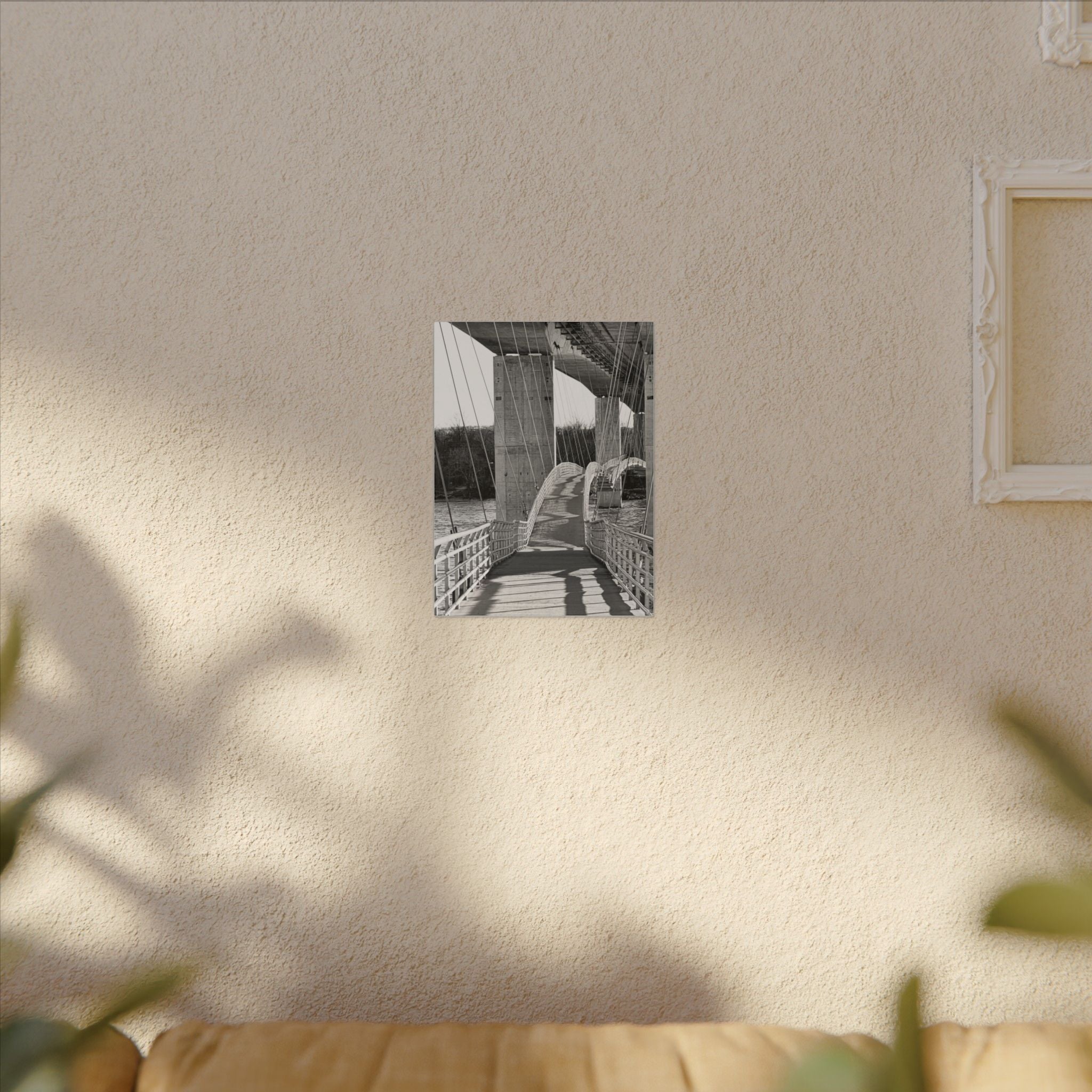 "Foot Bridge" - Black & White Bridge Photo Canvas