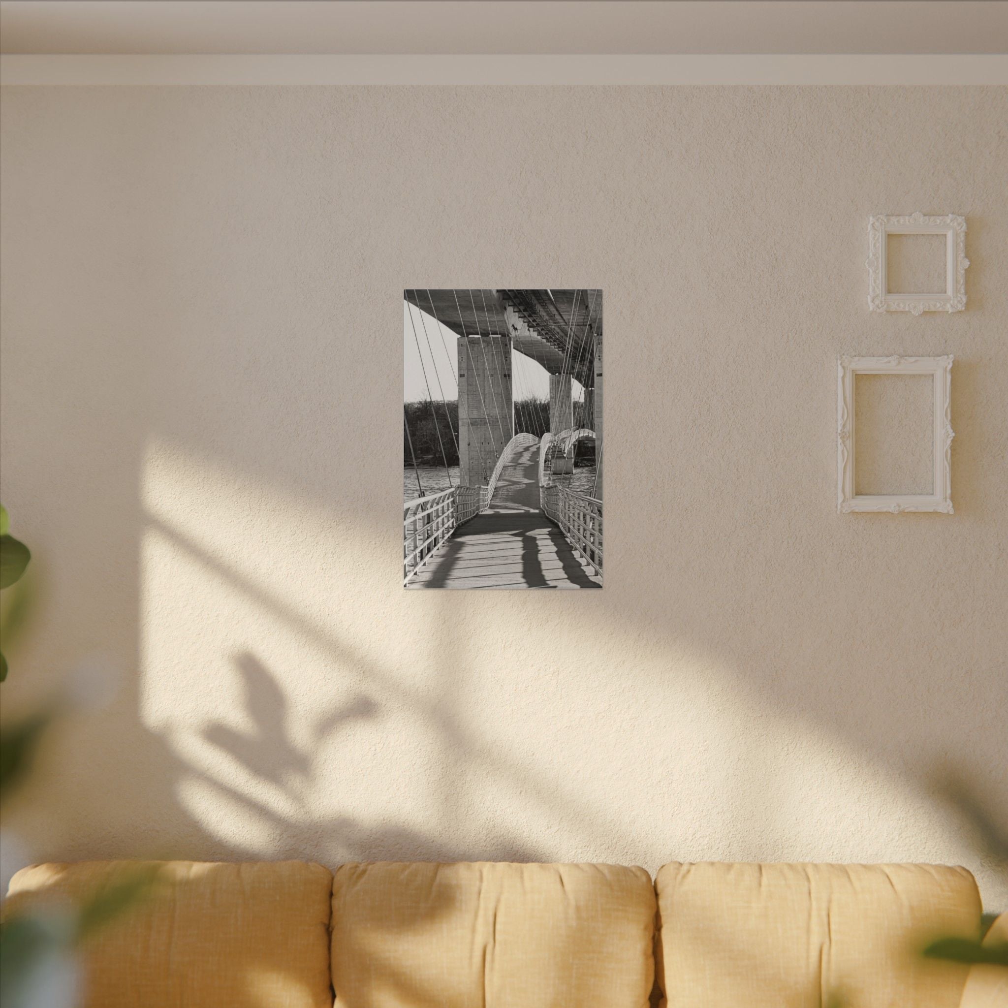 "Foot Bridge" - Black & White Bridge Photo Canvas