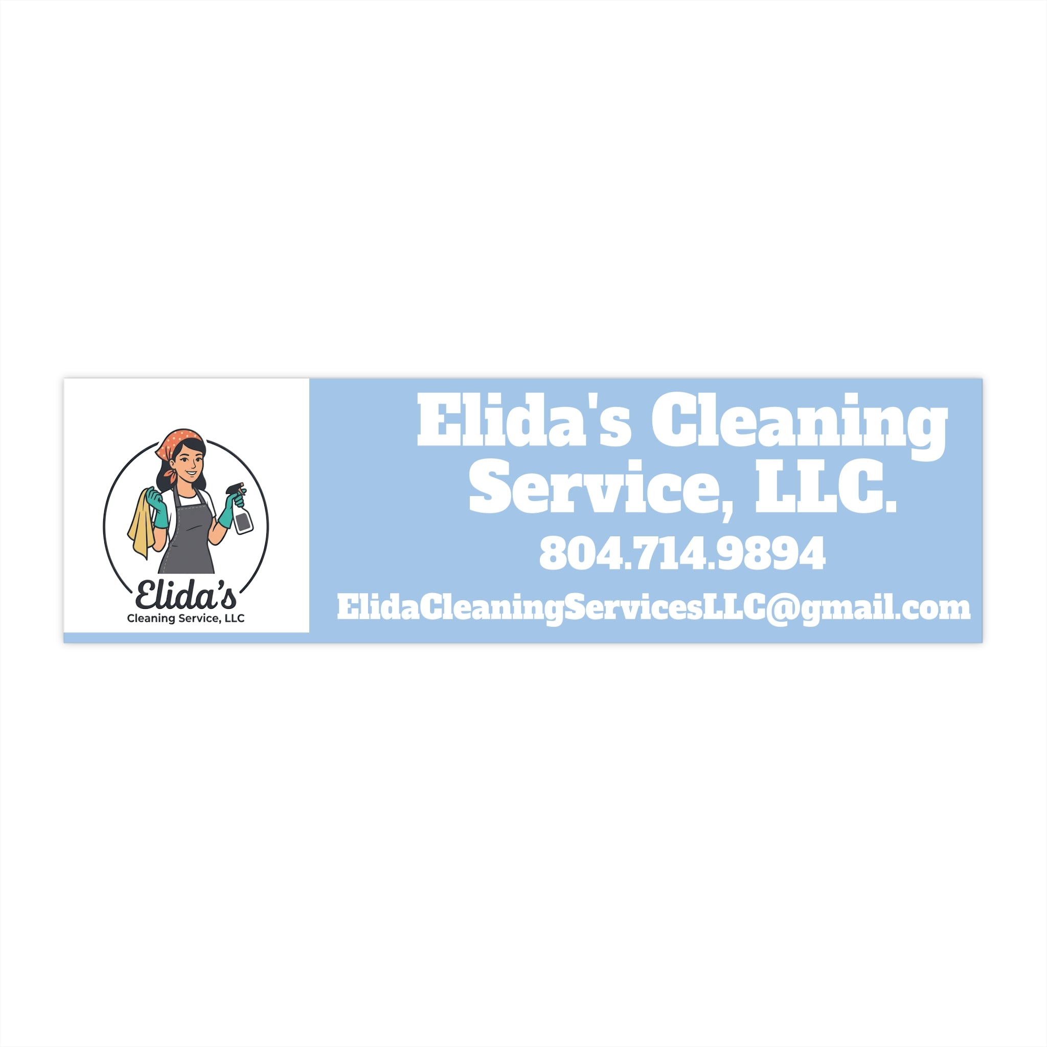 Bumper Sticker — Elida's Cleaning Service LLC Logo & Contact Sticker (Business Vehicle Decal)