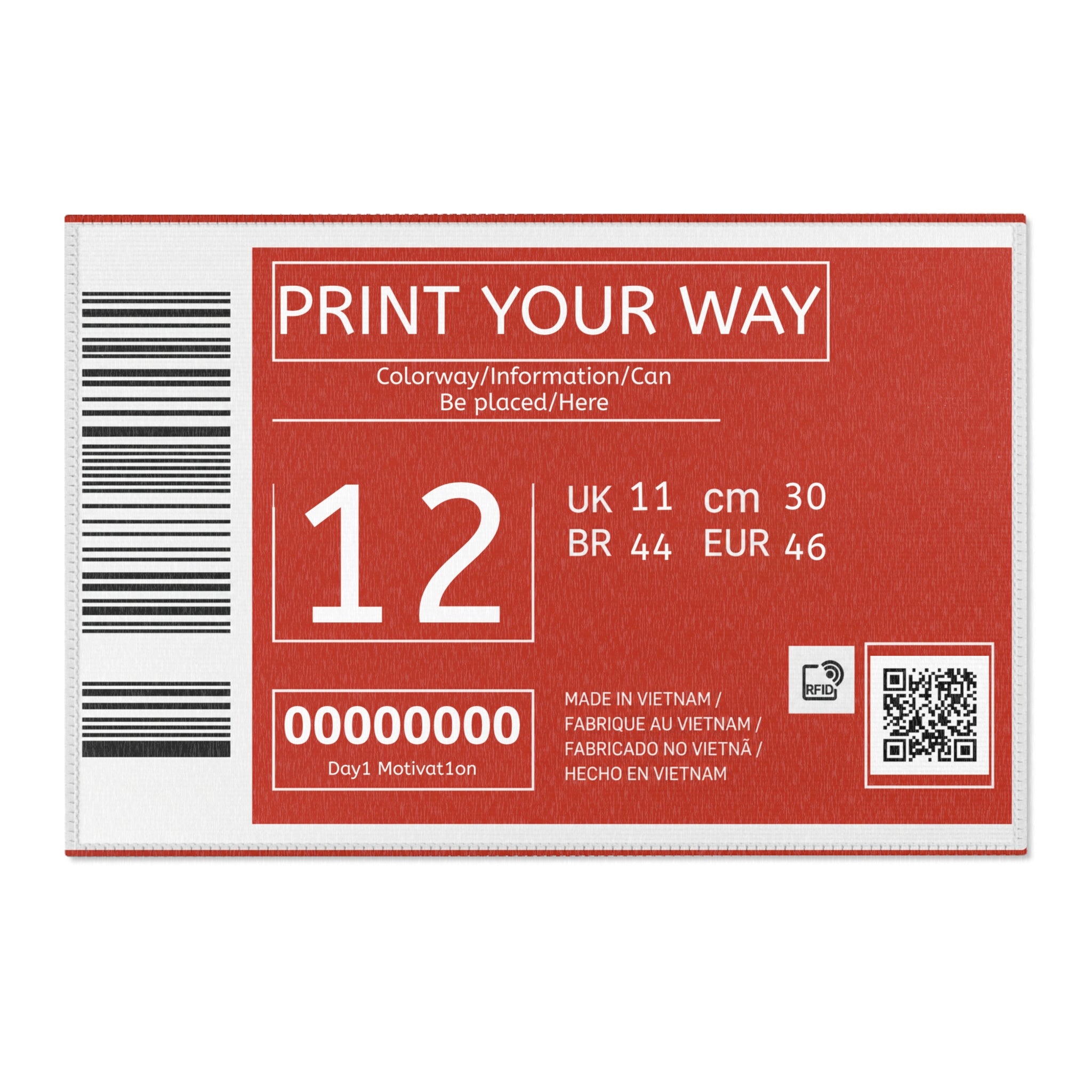 Custom Sneaker Box Label Area Rug