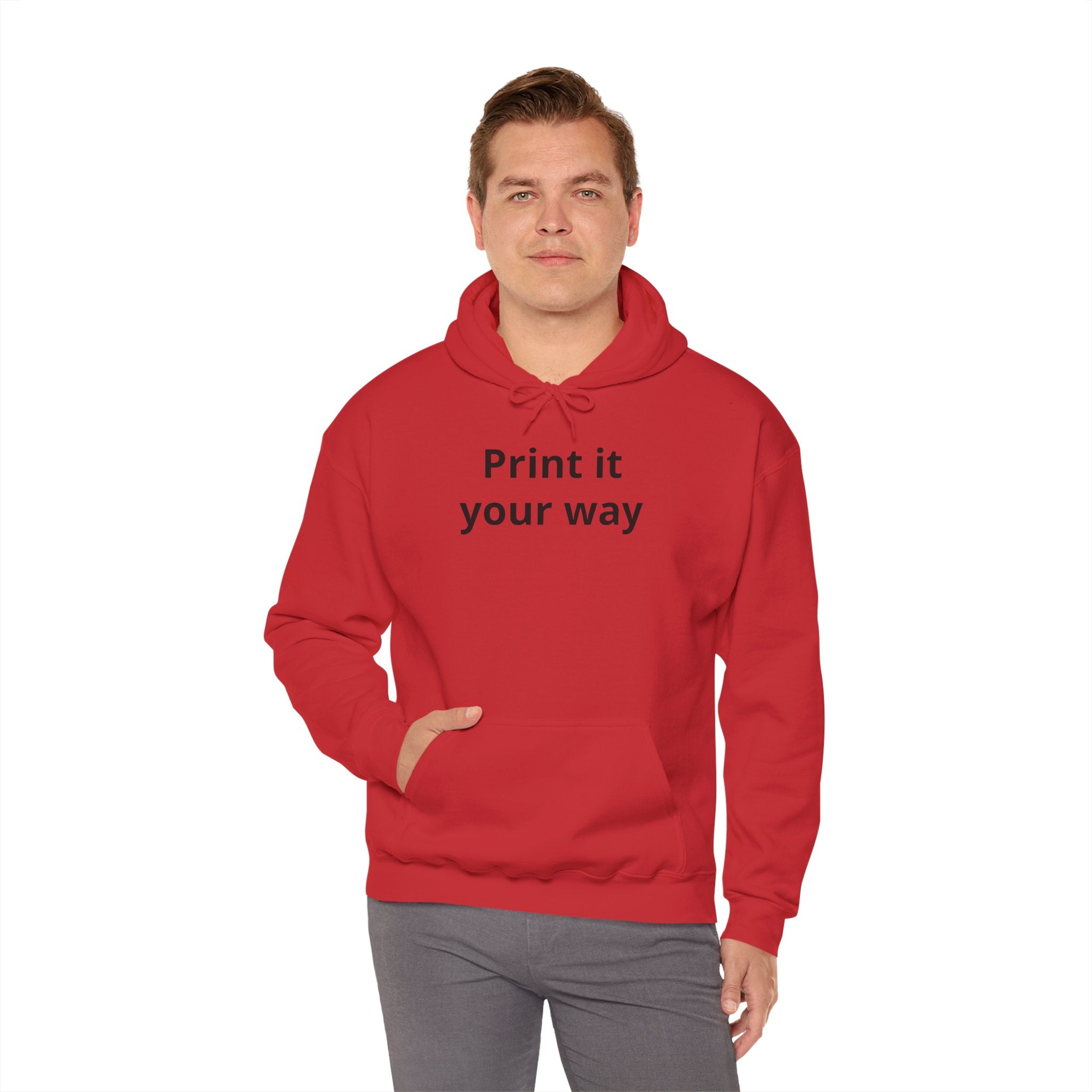"Designed by You" —  Adult Unisex Hoodie Front & "Place Picture Here" Back