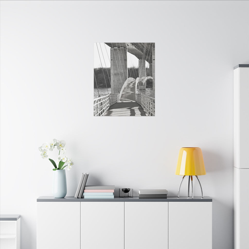 "Foot Bridge" - Black & White Bridge Photo Canvas