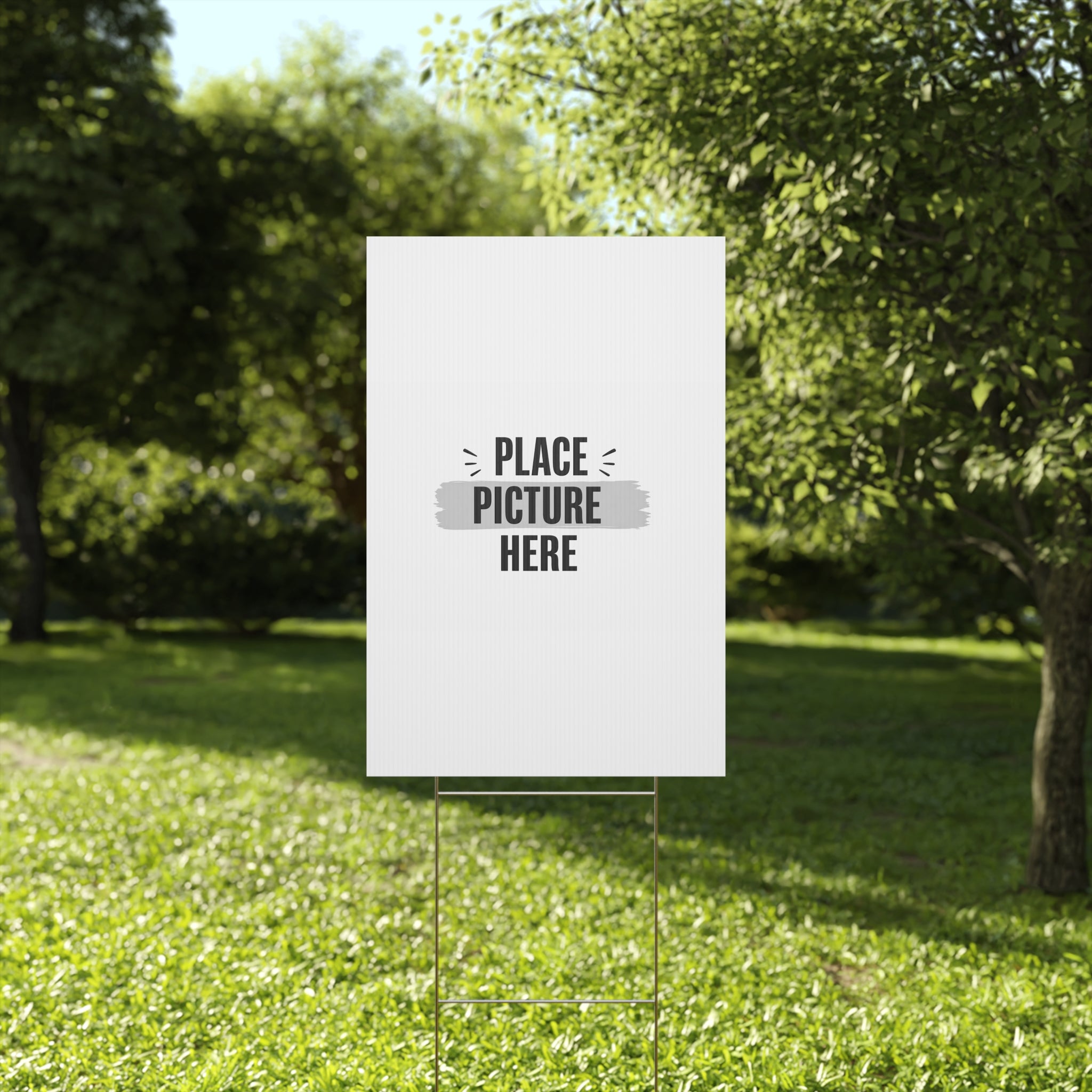 Customizable Plastic Yard Sign - 'Place Picture Here' Template
