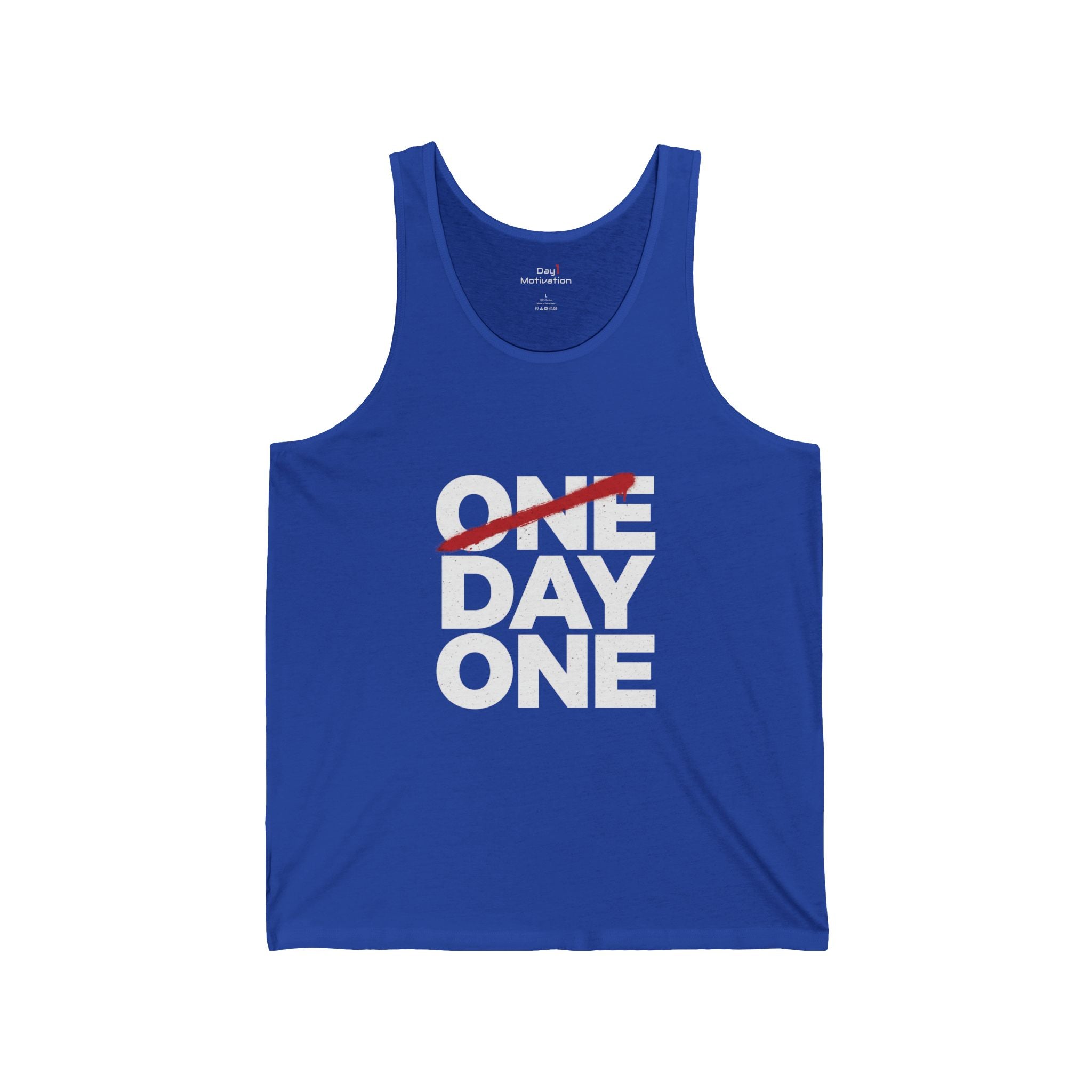 Motivational "One Day One" Tank Top — Minimal Workout & Daily Grind Tee