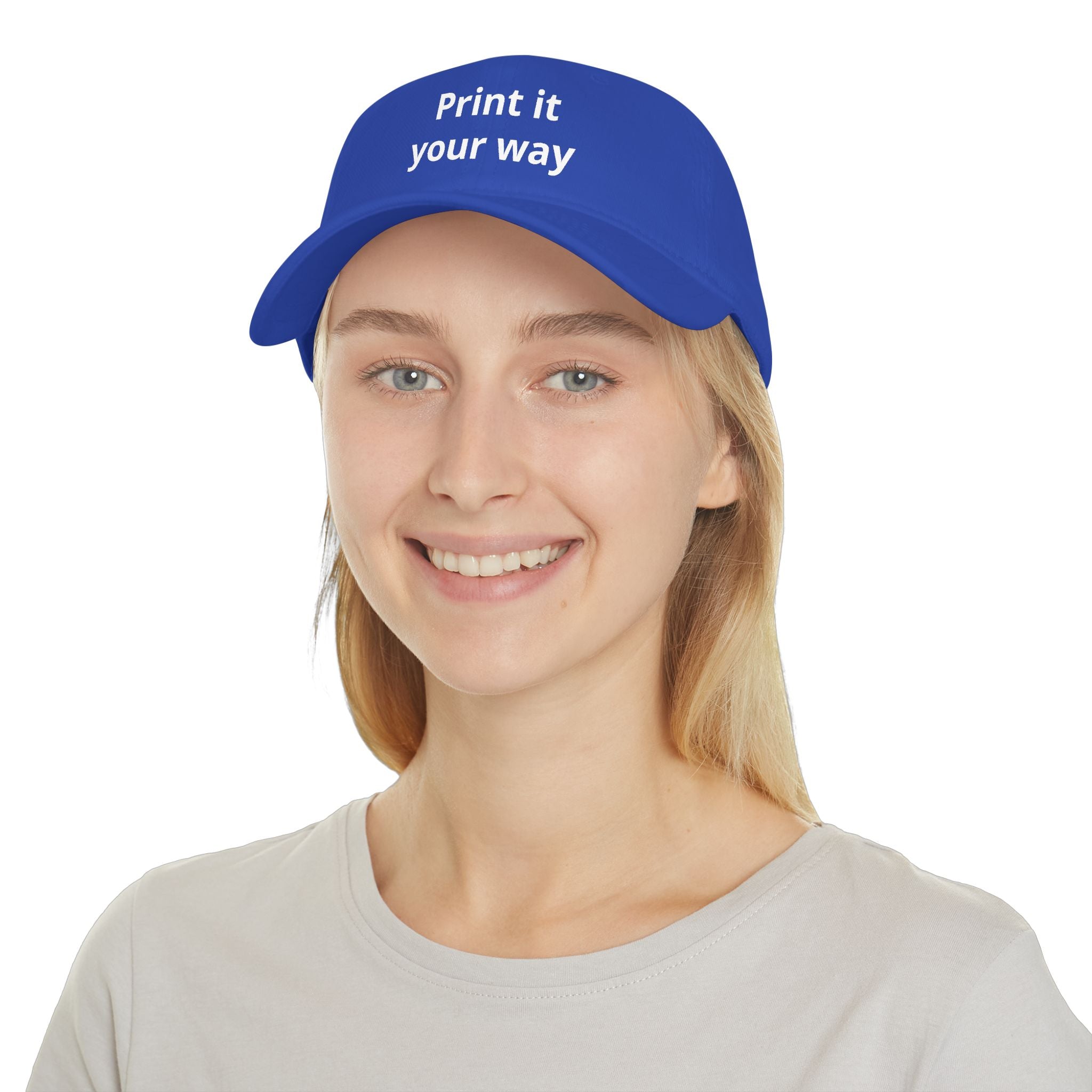 Custom Embroidered Baseball Cap(text)  — "Designed by You" Low-Profile Hat