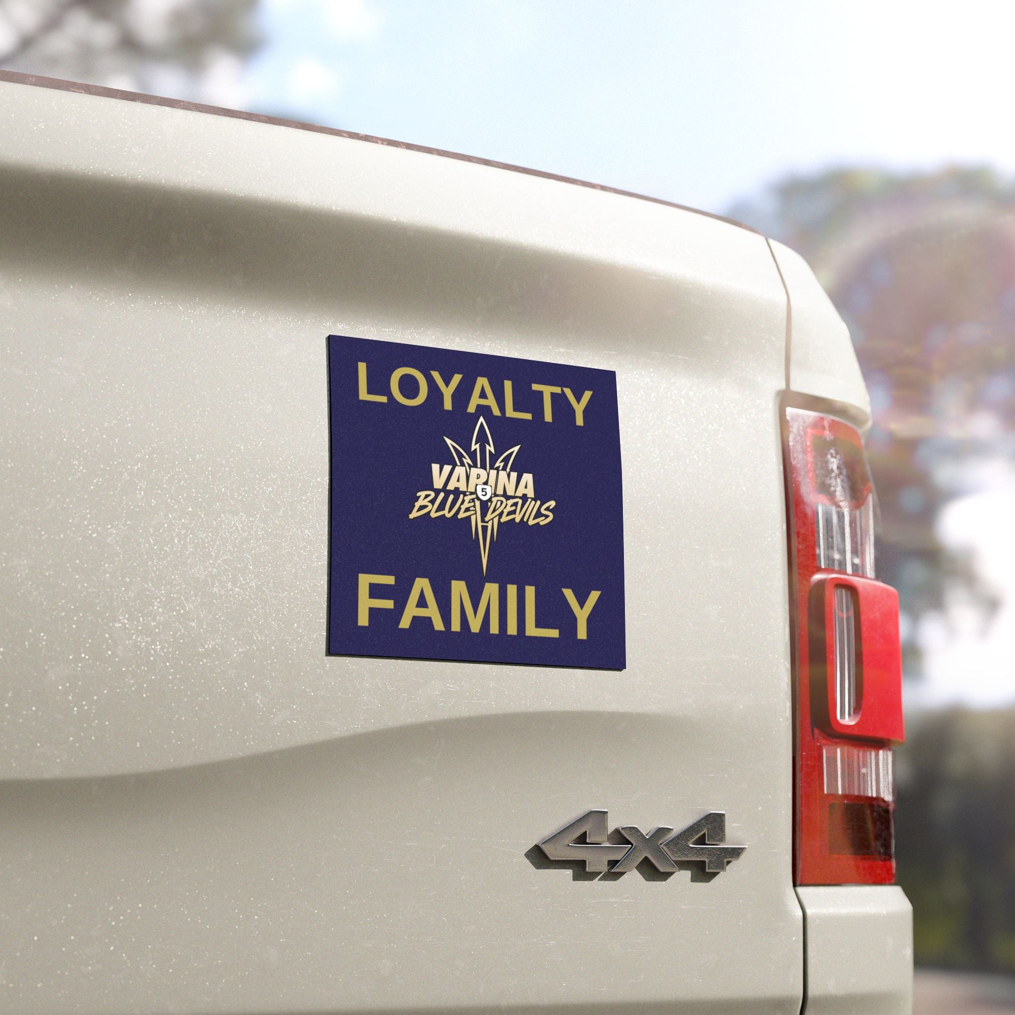 Varina Blue Devils "LOYALTY • FAMILY" Car Magnet — School Spirit Bumper Magnet
