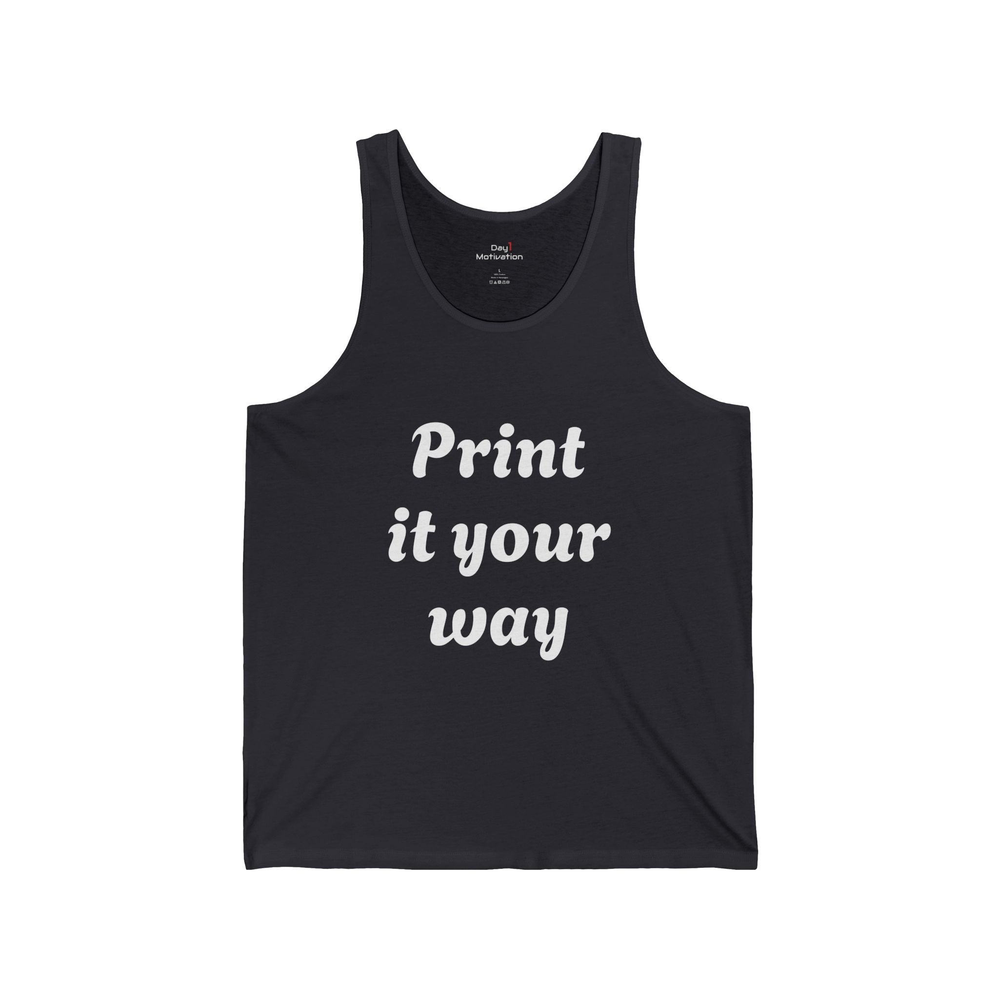 Custom Minimal Workout & Daily Grind Tee(text)  — "Designed by You" Tank Top