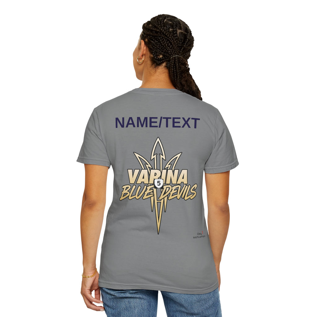Varsity ‘VARINA’ Blue Devils T-Shirt — Victory, Attitude, Respect, Integrity, Never Quit, Ambition