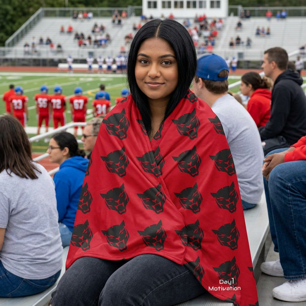 Red Velveteen Plush Blanket — Black Panther Stadium Blanket