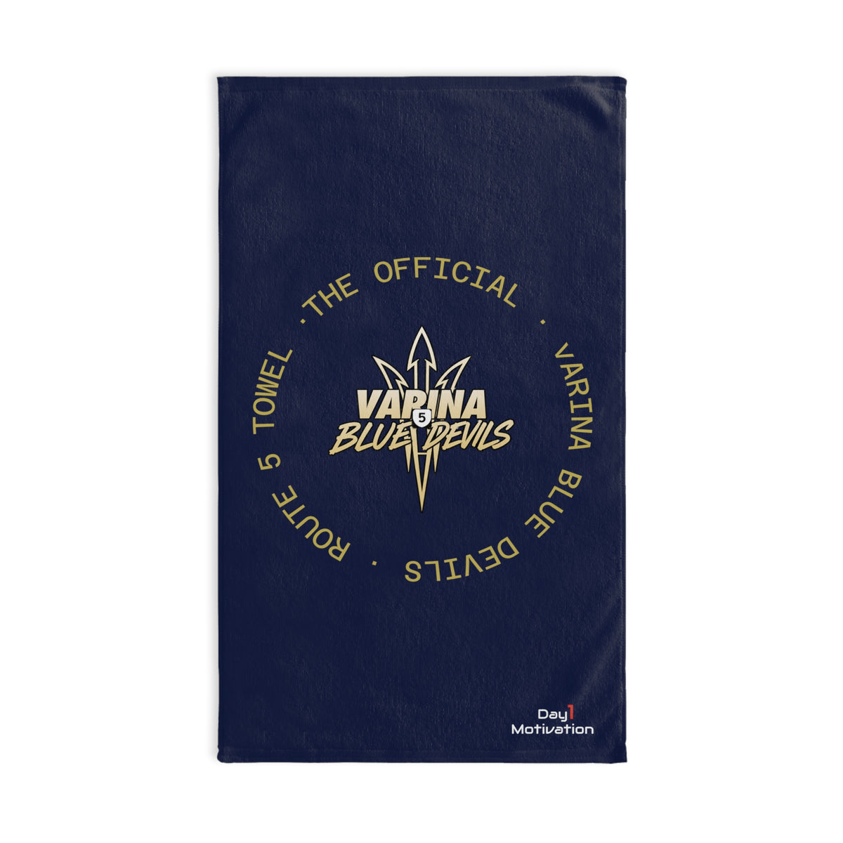 Varina Blue Devils Route 5 Hand Towel — Navy & Gold School Spirit Sports Towel