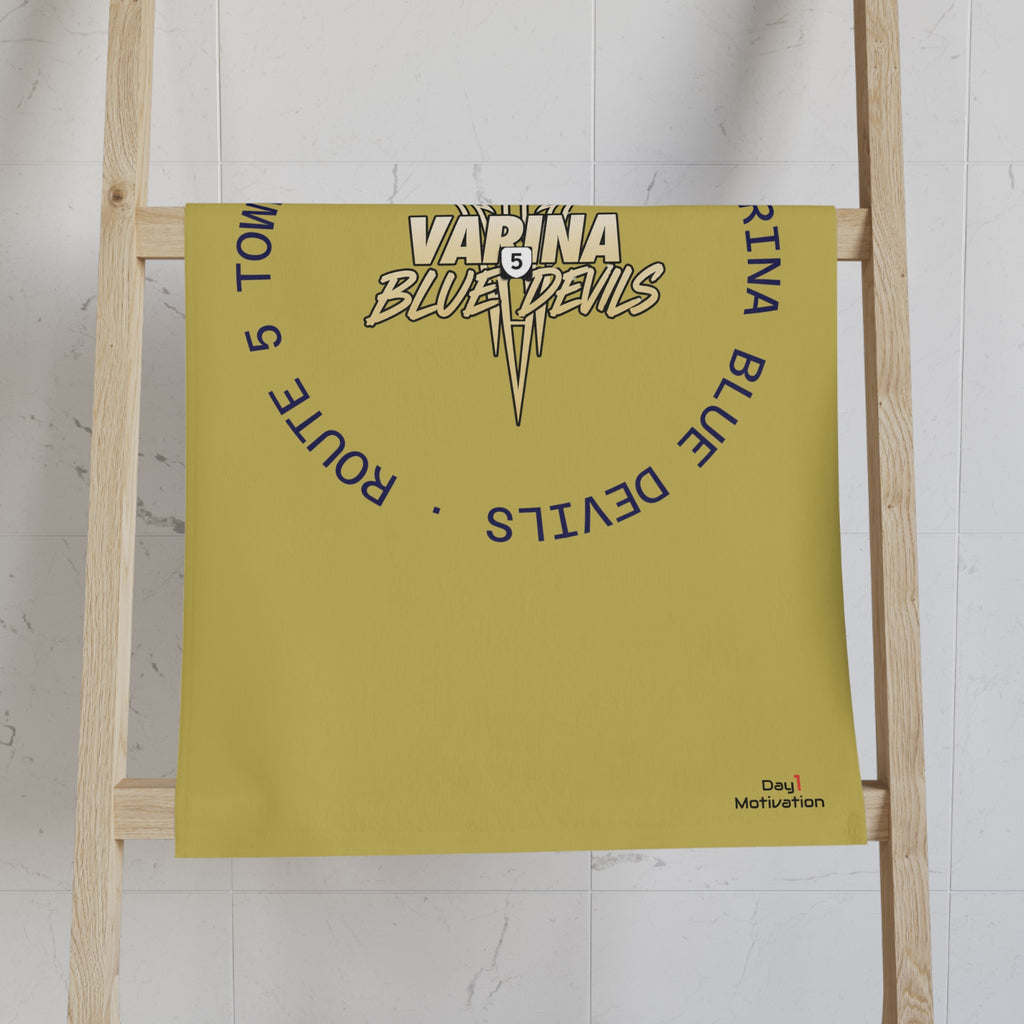 Varina Blue Devils Route 5 Hand Towel — Gold & Navy School Spirit Sports Towel