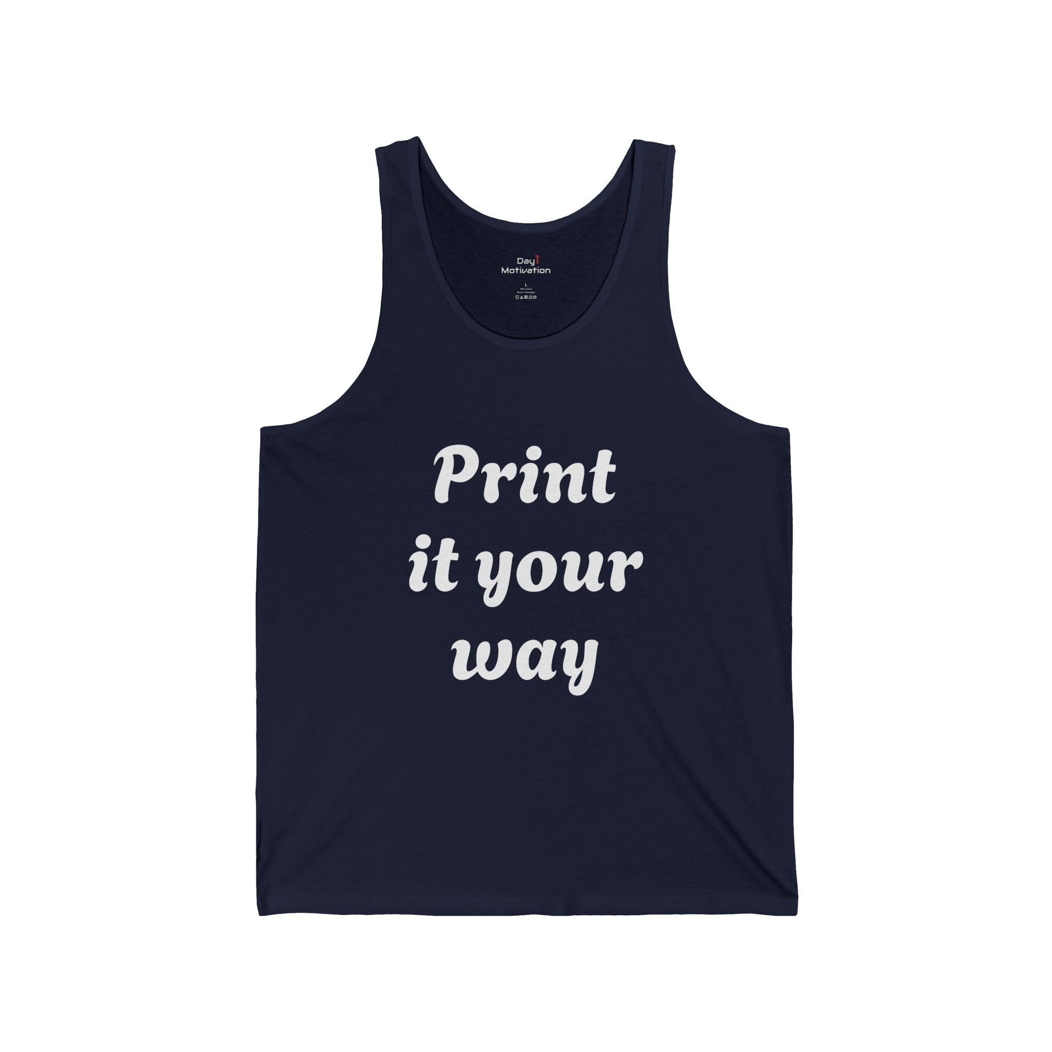 Custom Minimal Workout & Daily Grind Tee(text)  — "Designed by You" Tank Top