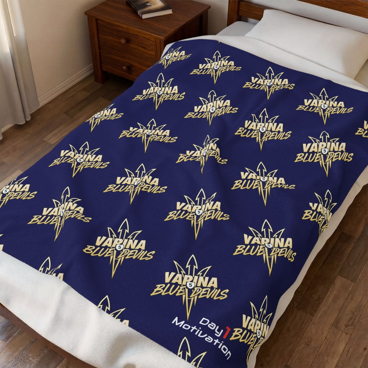 Varina Blue Devils Navy & Gold Velveteen Stadium Blanket