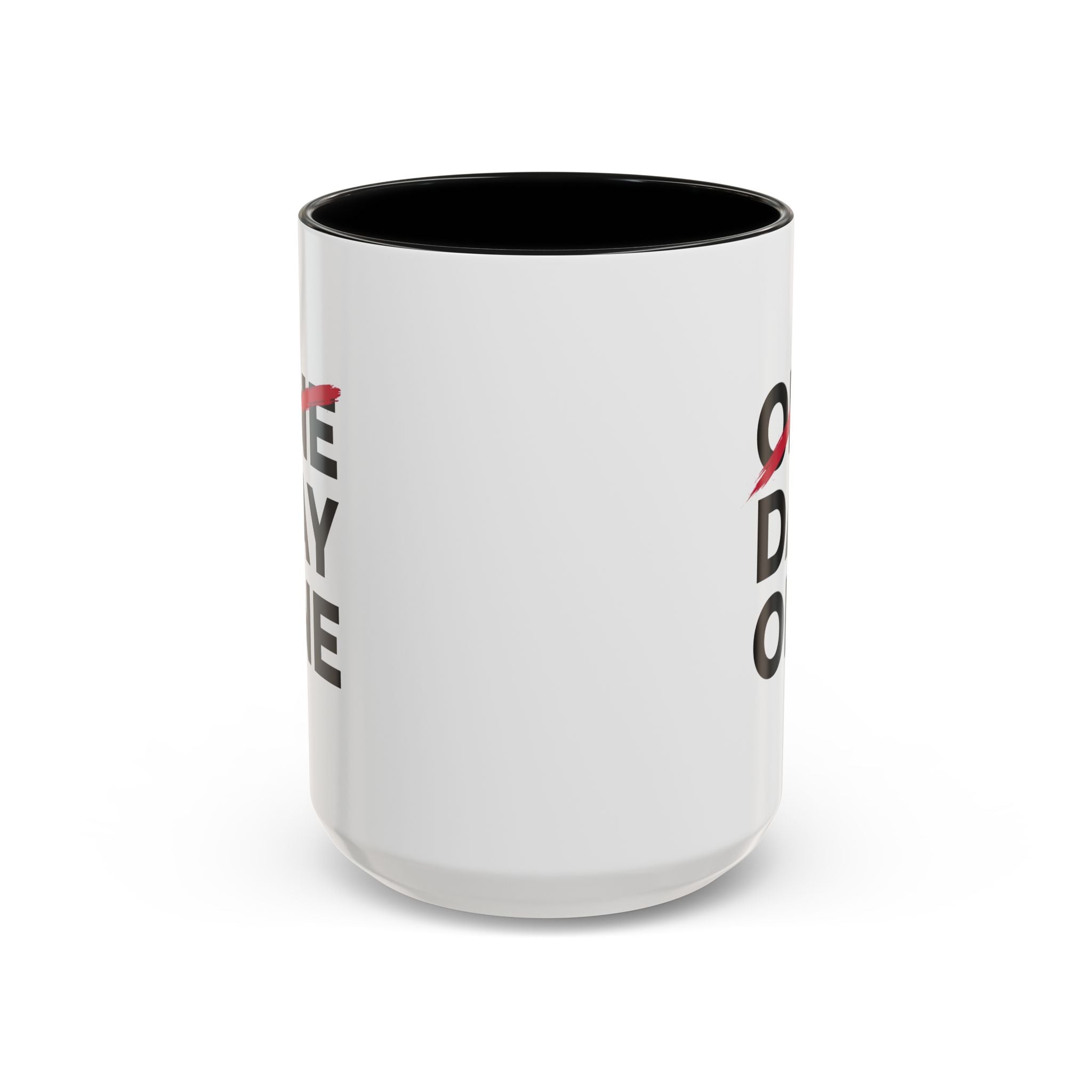 “Day One” Accent Coffee Mug (11, 15oz) - Black Text