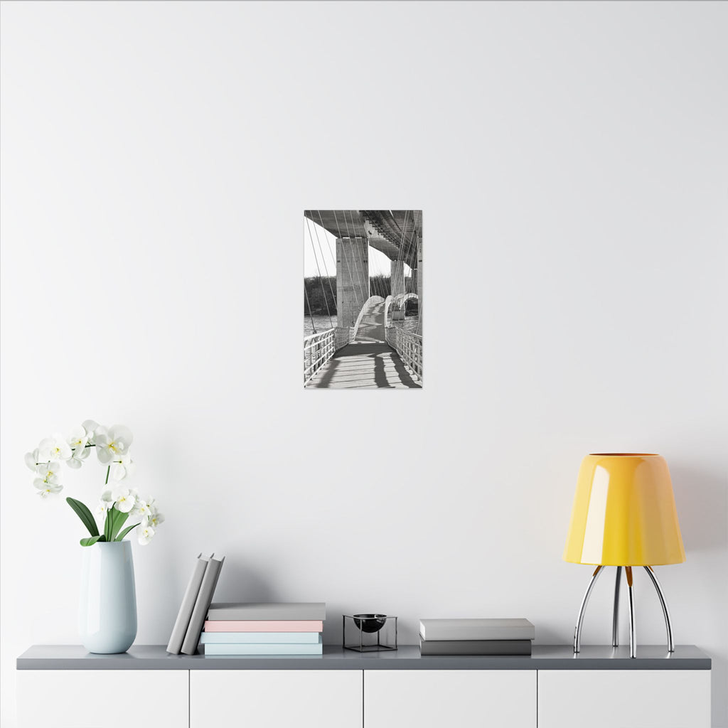 "Foot Bridge" - Black & White Bridge Photo Canvas