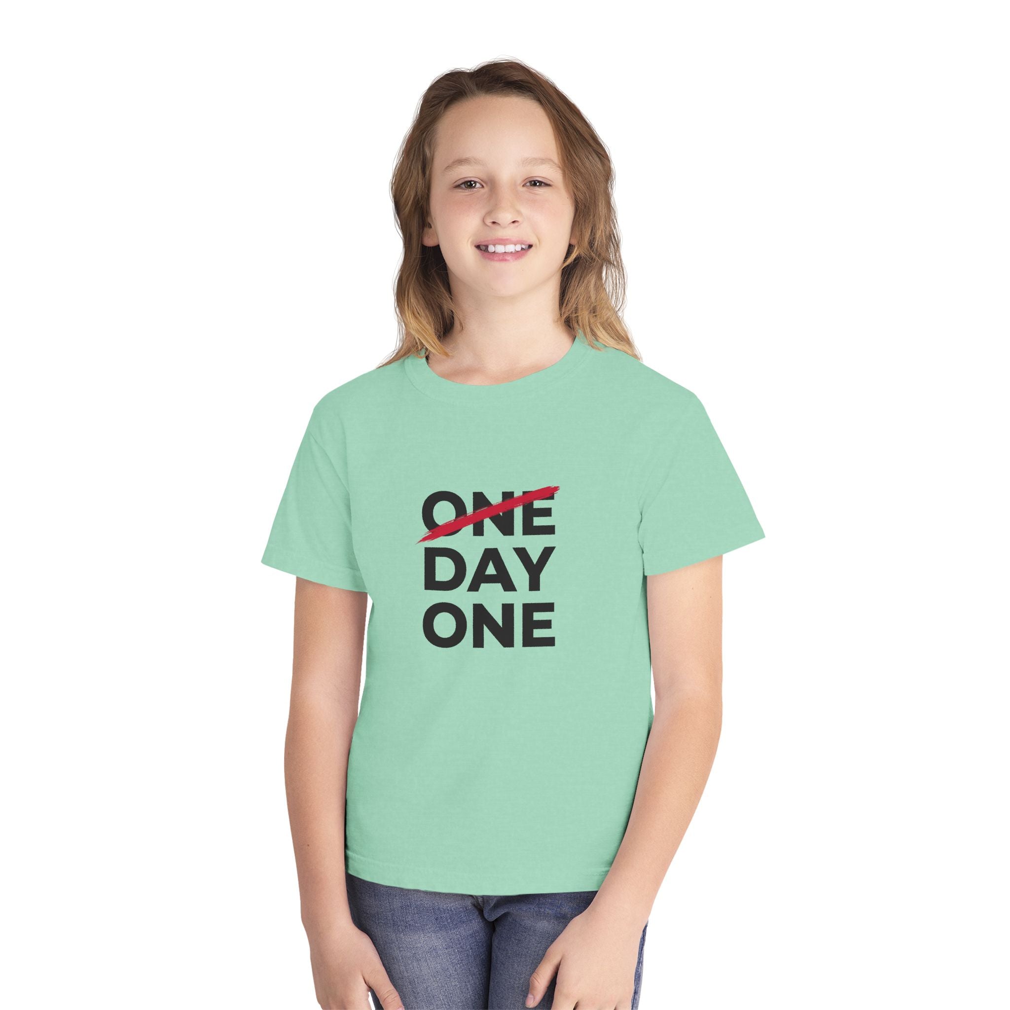 "Day One" Youth Tee — Motivational Graphic Tee