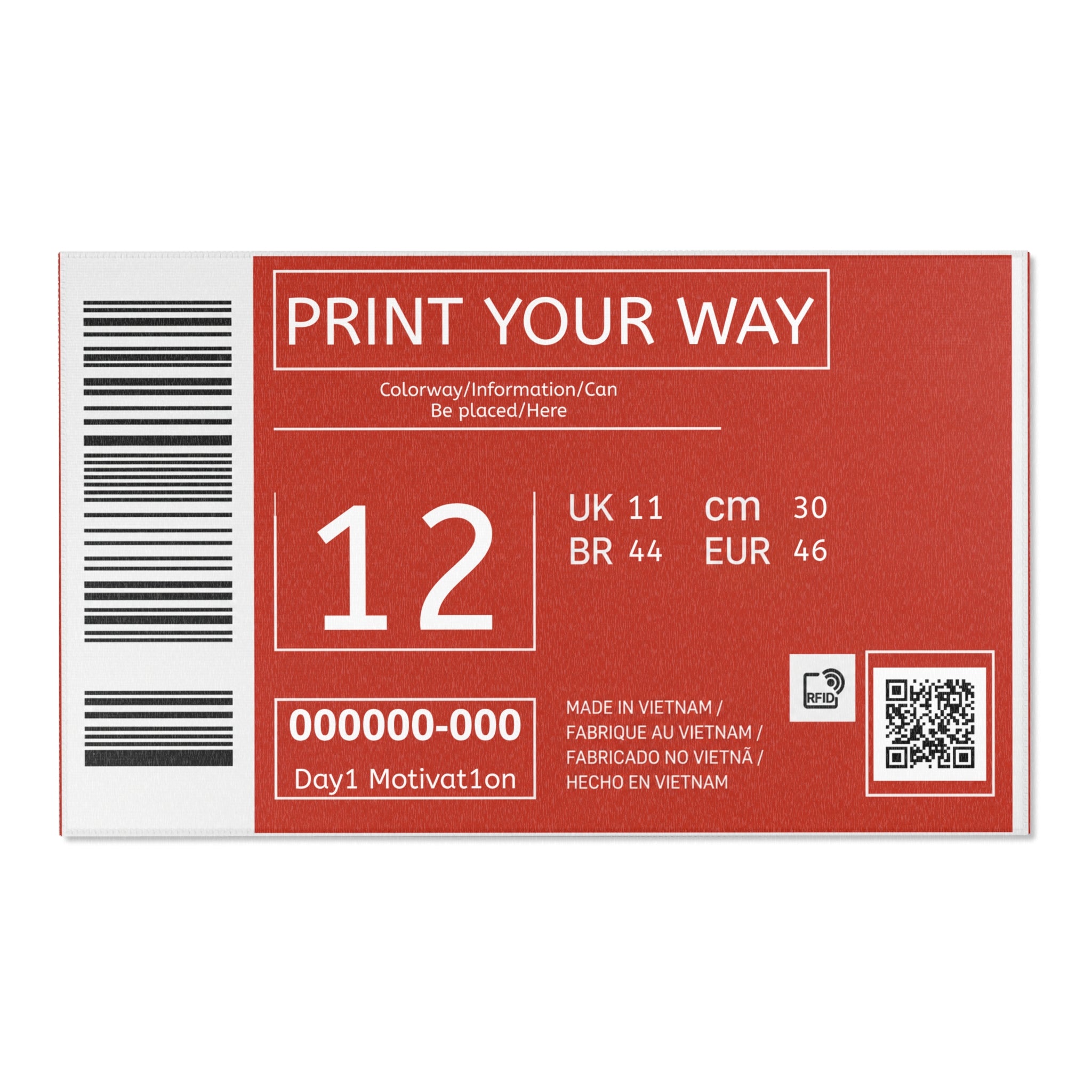Custom Sneaker Box Label Area Rug