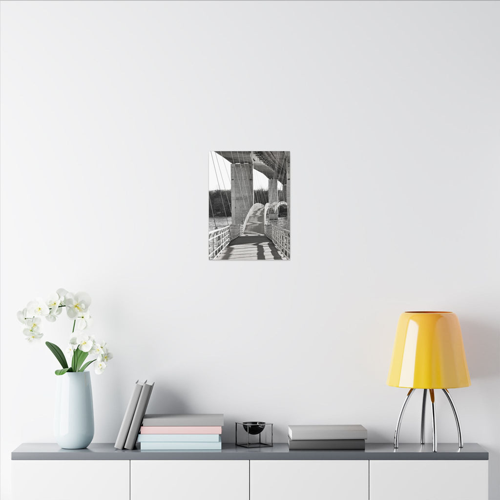 "Foot Bridge" - Black & White Bridge Photo Canvas