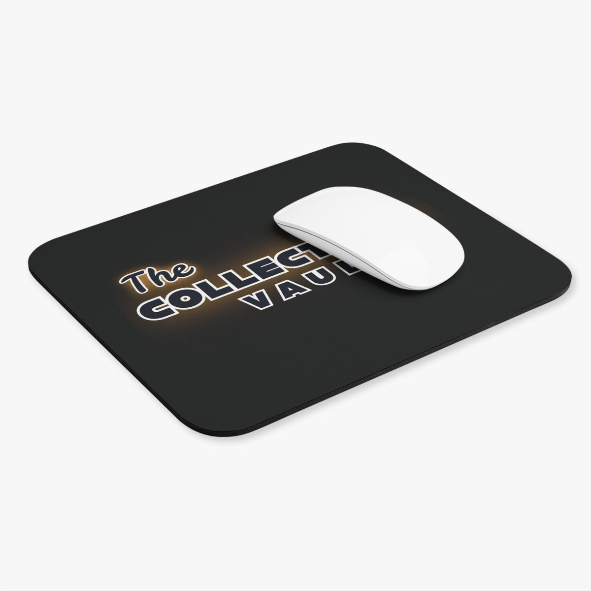 The Collector's Vault Mouse Pad — Retro Logo Desk Mat for Collectors