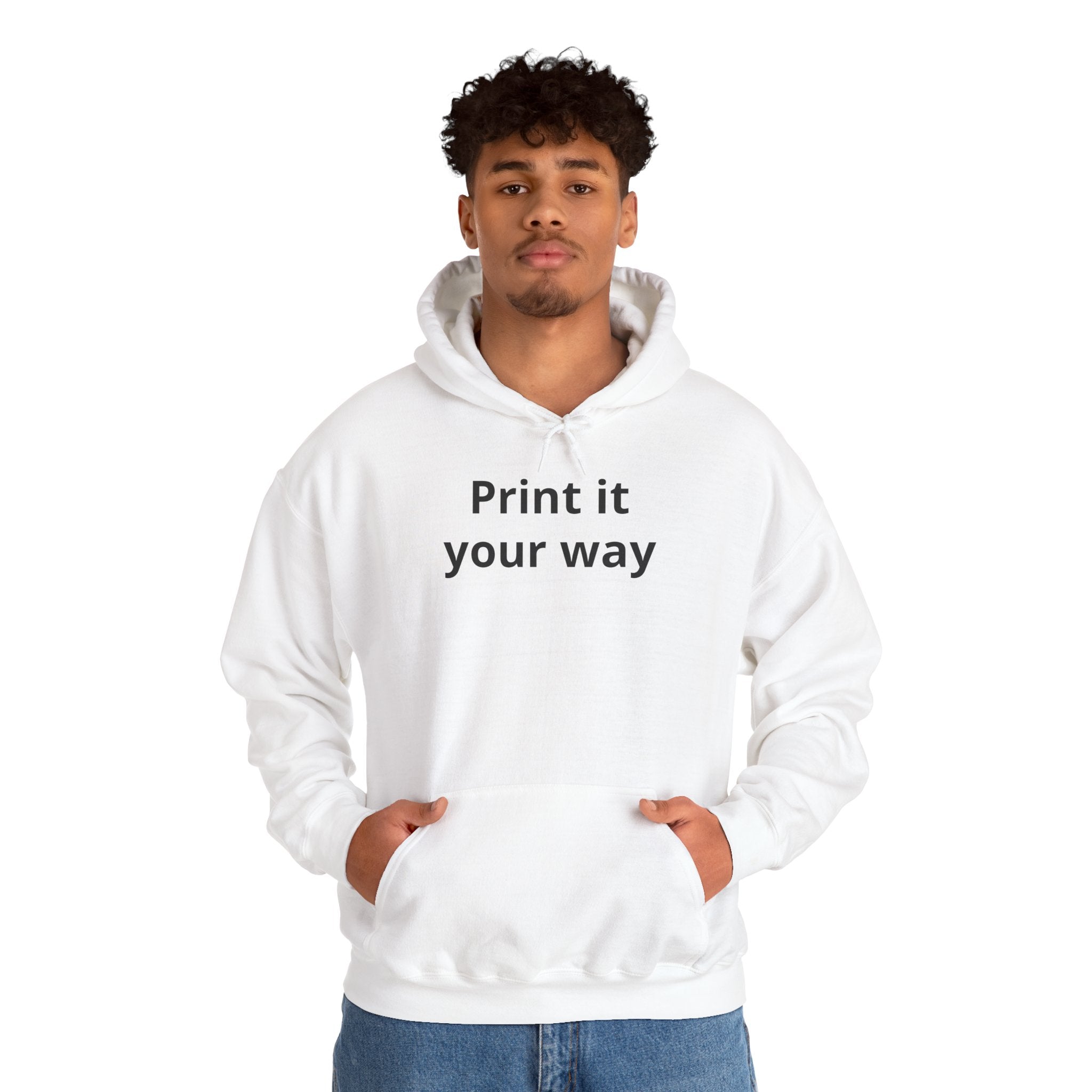 "Designed by You" —  Adult Unisex Hoodie Front & "Place Picture Here" Back