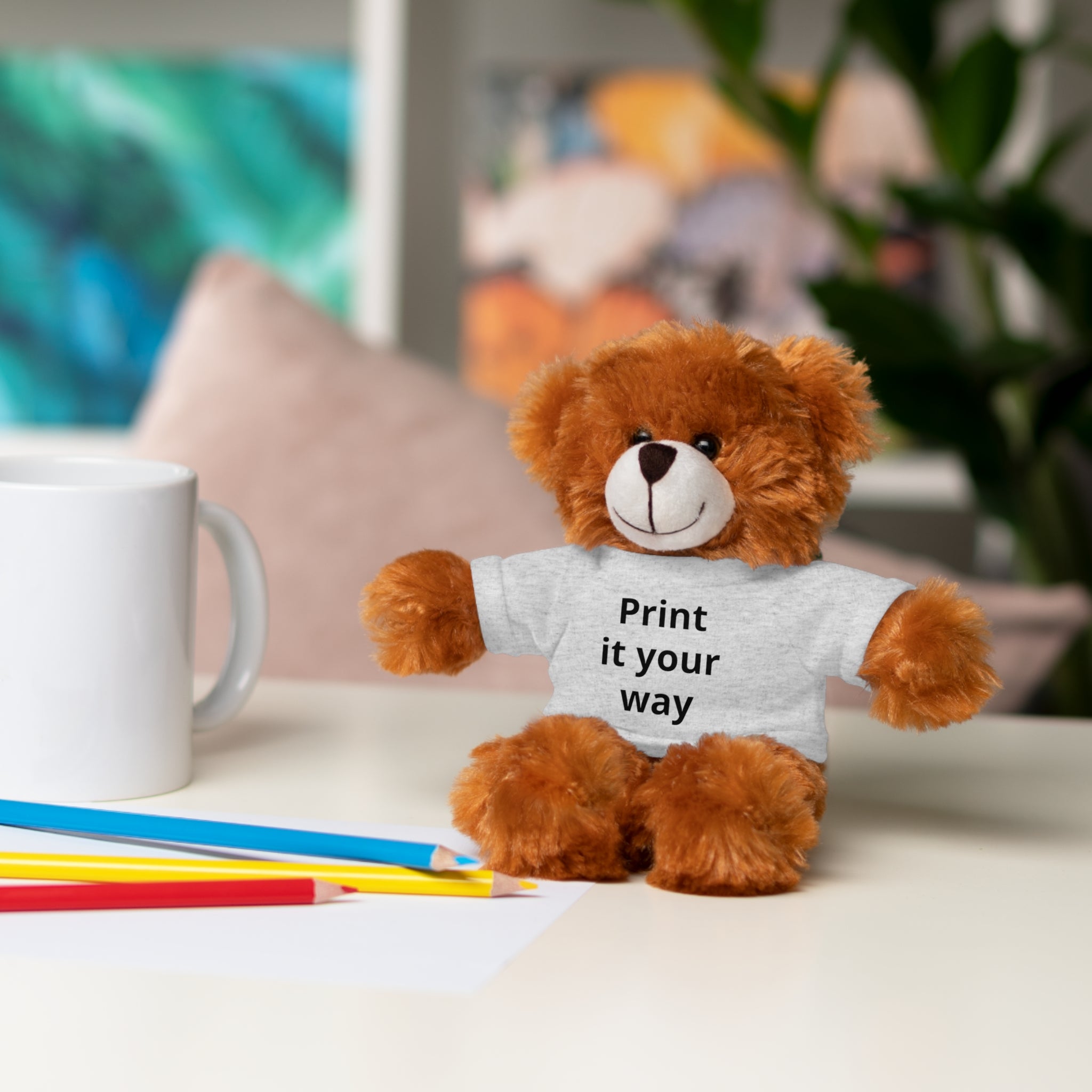Custom T-Shirt Stuffed Animal  — Personalized with 'Print it your way' Tee