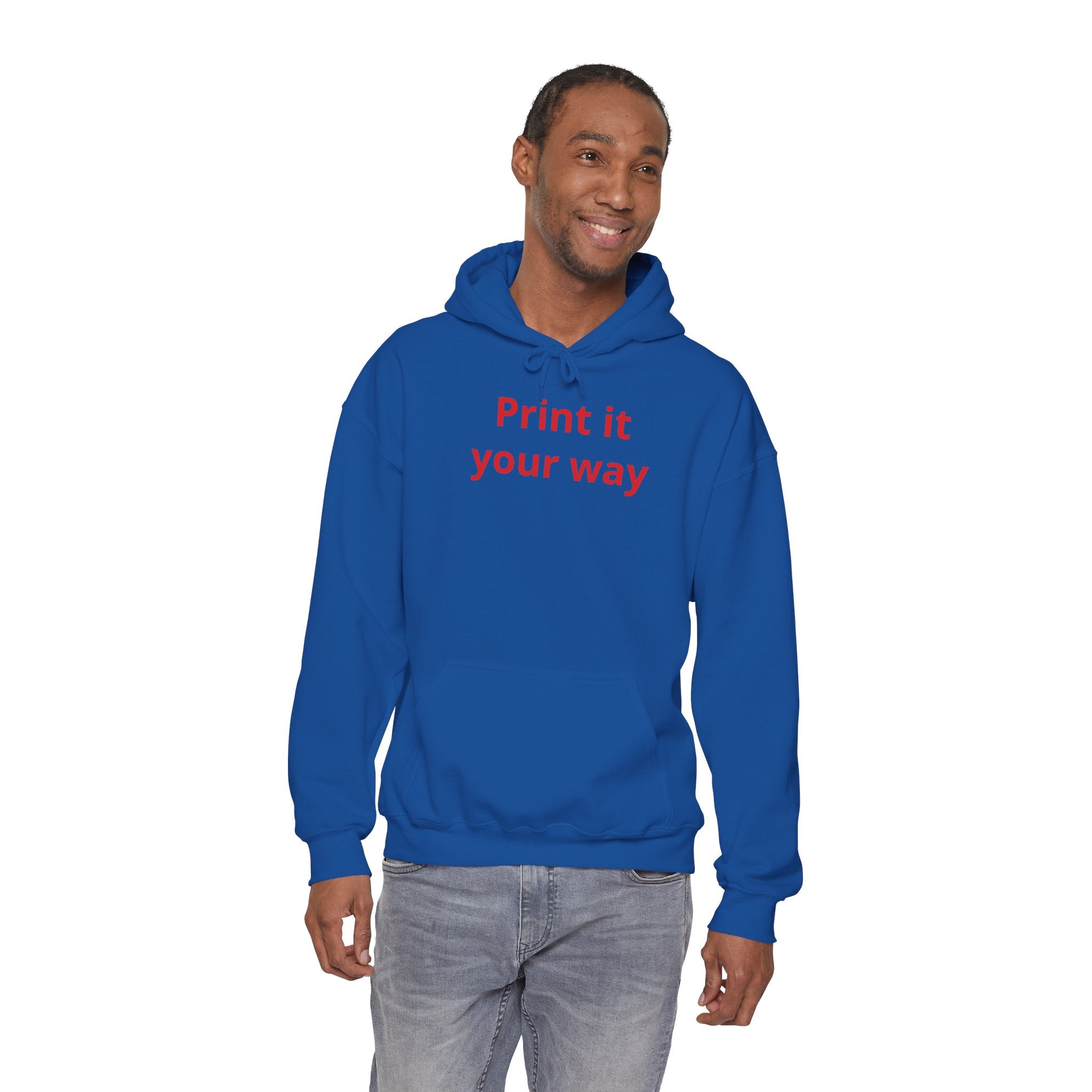"Designed by You" —  Adult Unisex Hoodie Front & "Place Picture Here" Back