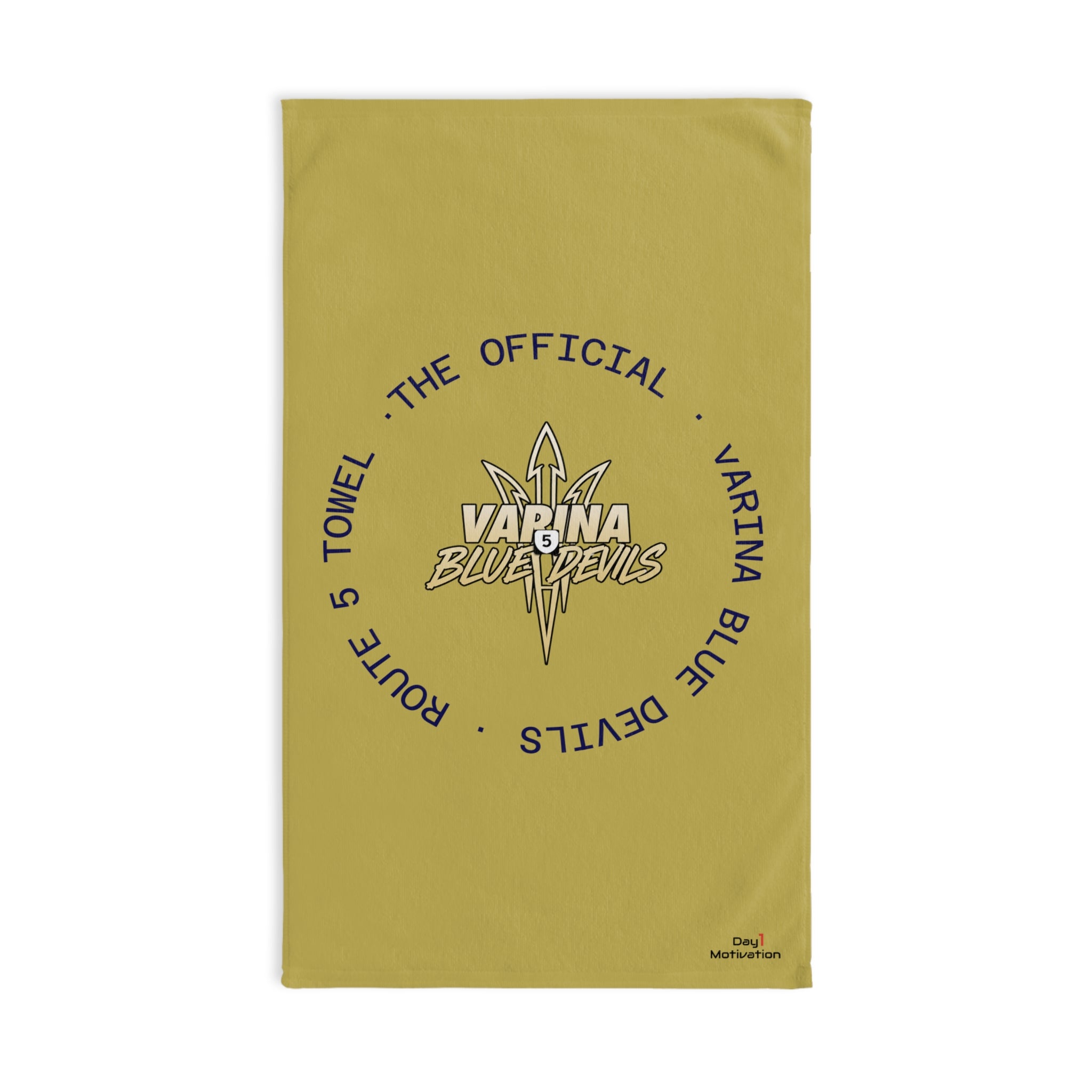 Varina Blue Devils Route 5 Hand Towel — Gold & Navy School Spirit Sports Towel