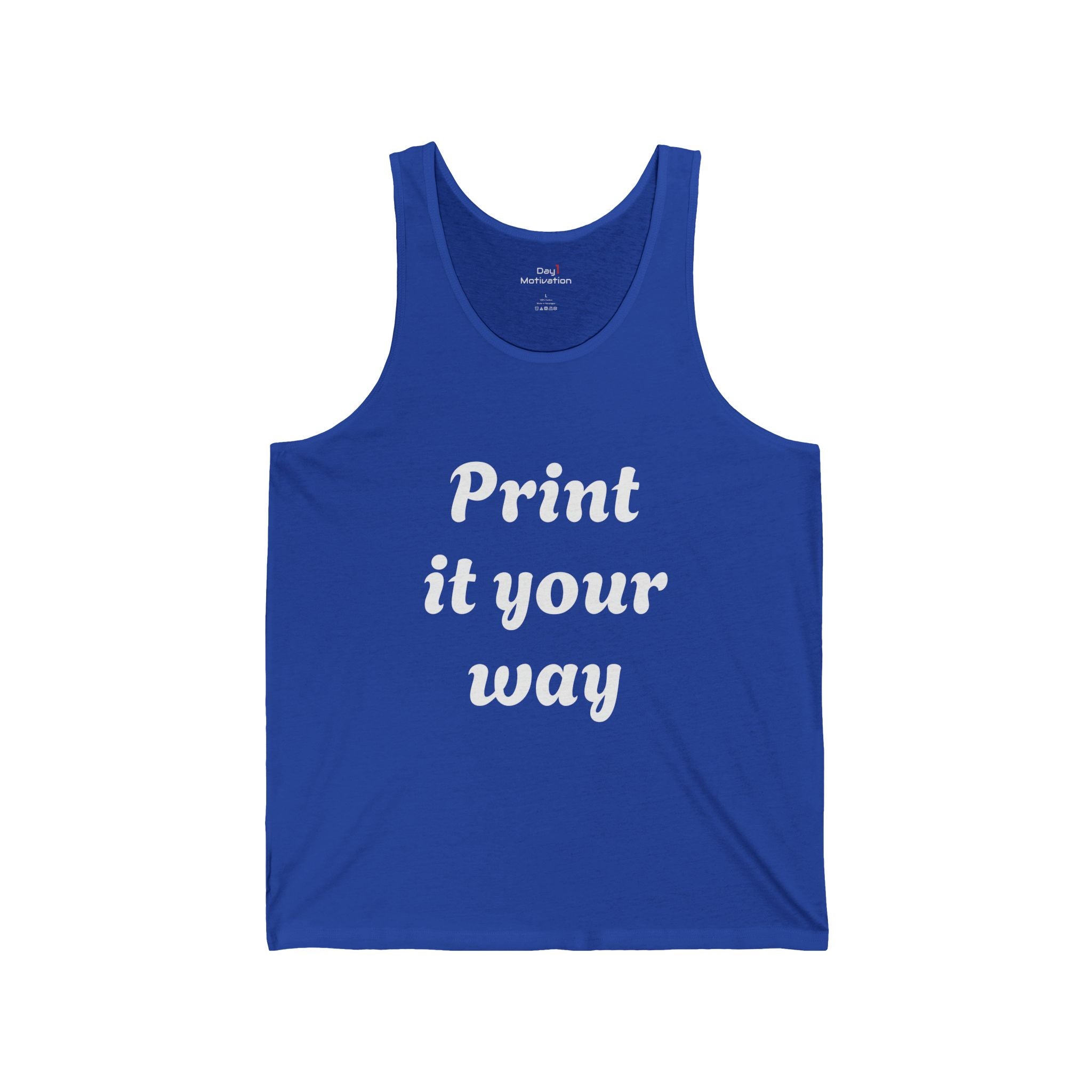 Custom Minimal Workout & Daily Grind Tee(text)  — "Designed by You" Tank Top