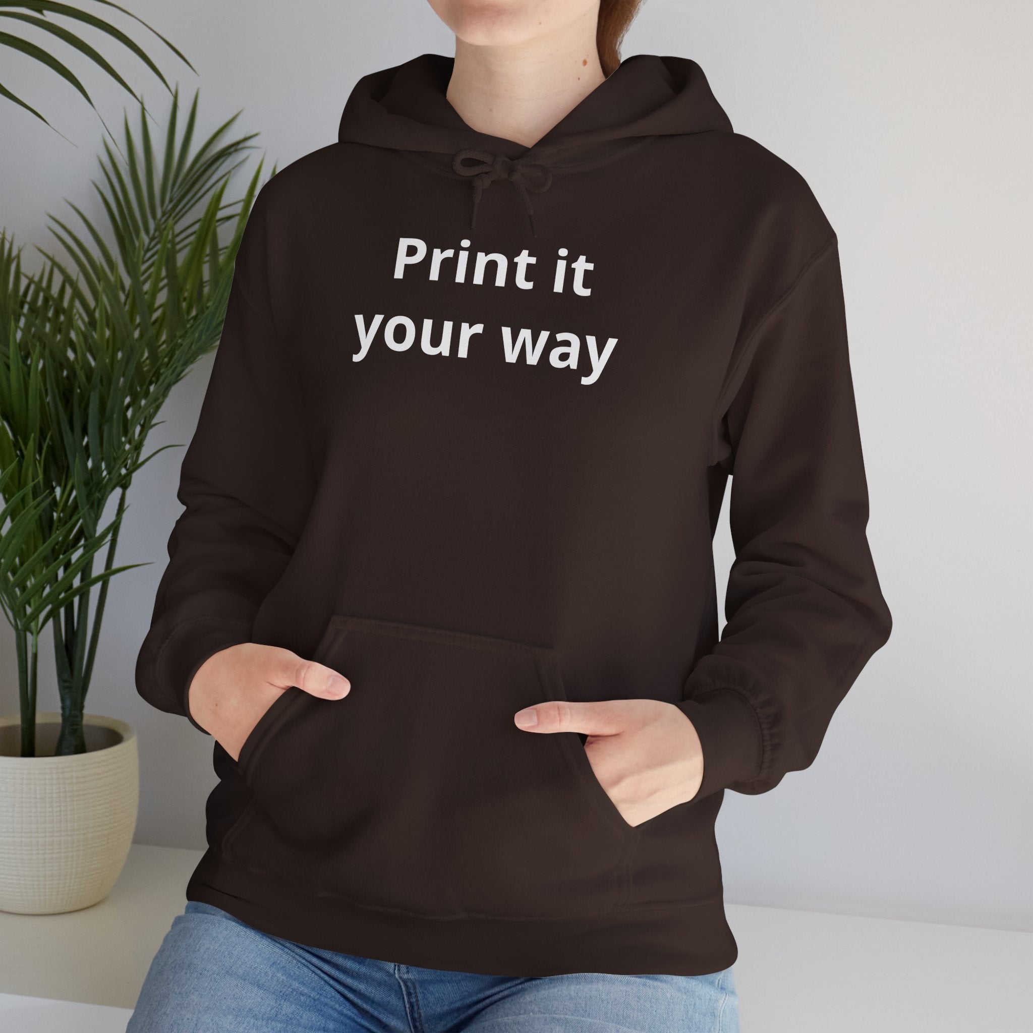 "Designed by You" —  Adult Unisex Hoodie Front & "Place Picture Here" Back