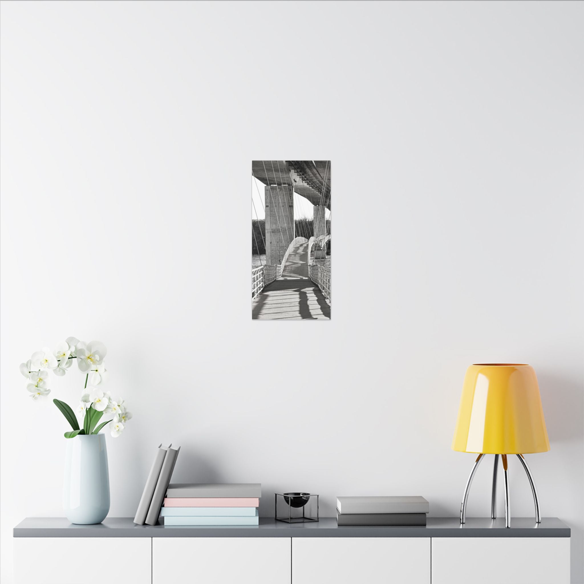 "Foot Bridge" - Black & White Bridge Photo Canvas