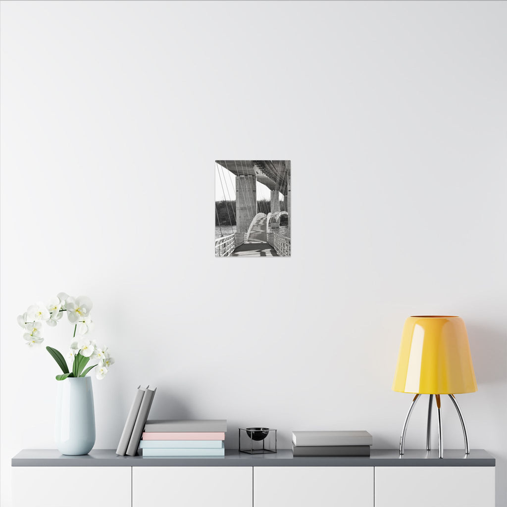 "Foot Bridge" - Black & White Bridge Photo Canvas
