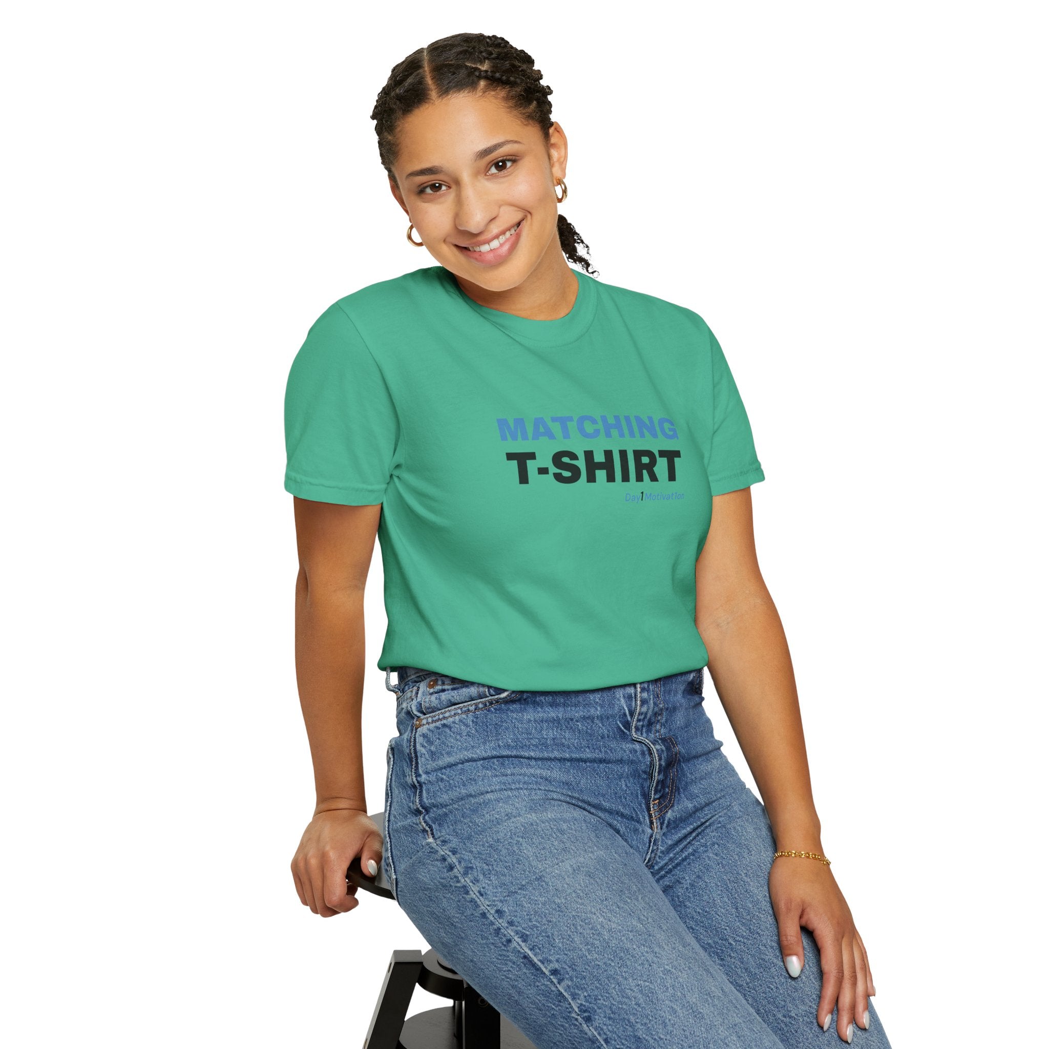 "Matching T-Shirt" | Unisex Graphic Tee with University Blue and Black Text