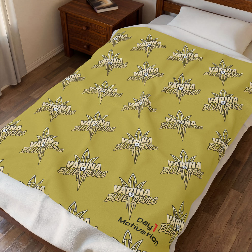 Varina Blue Devils Gold Velveteen Stadium Blanket