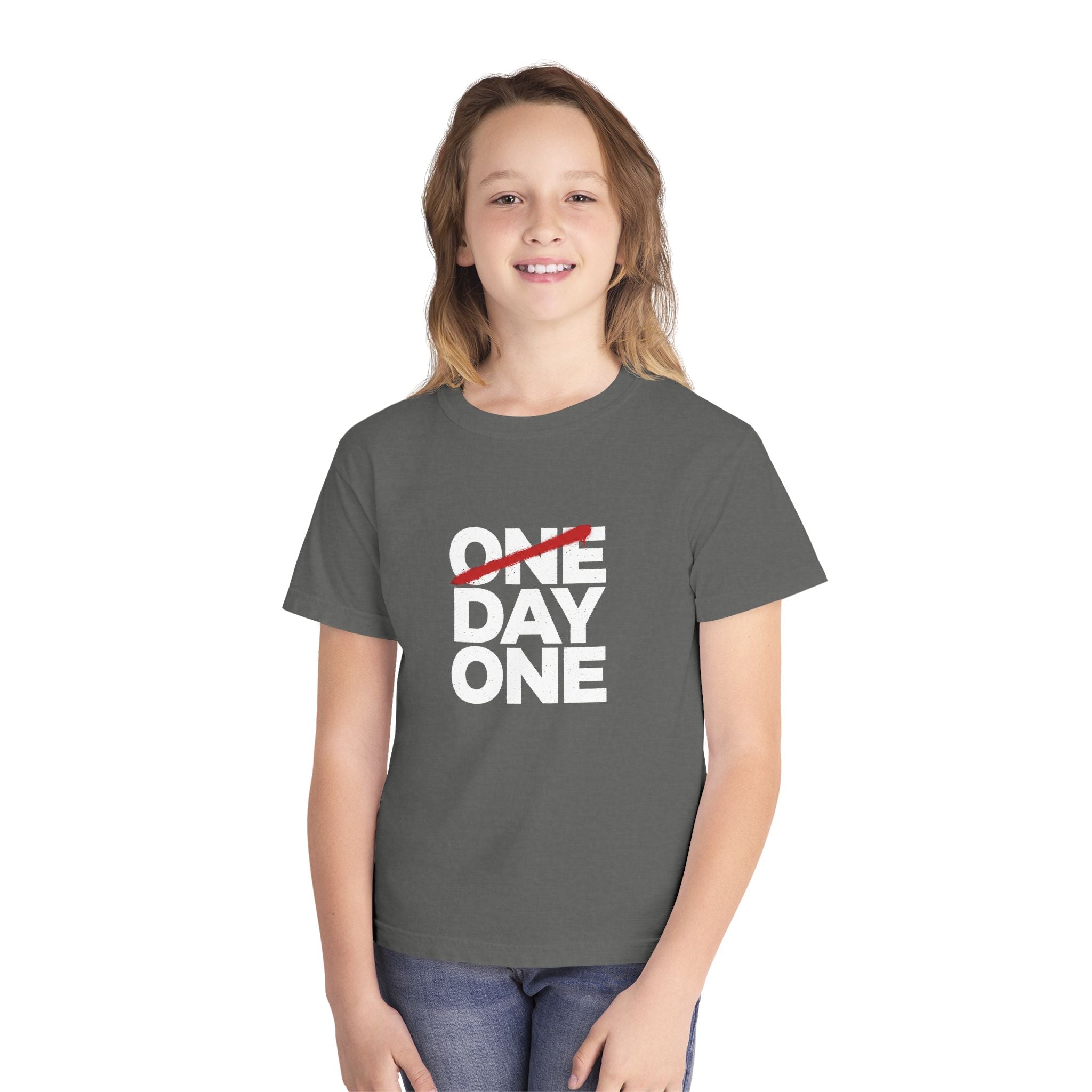 "Day One" Youth Tee — Motivational Graphic Tee