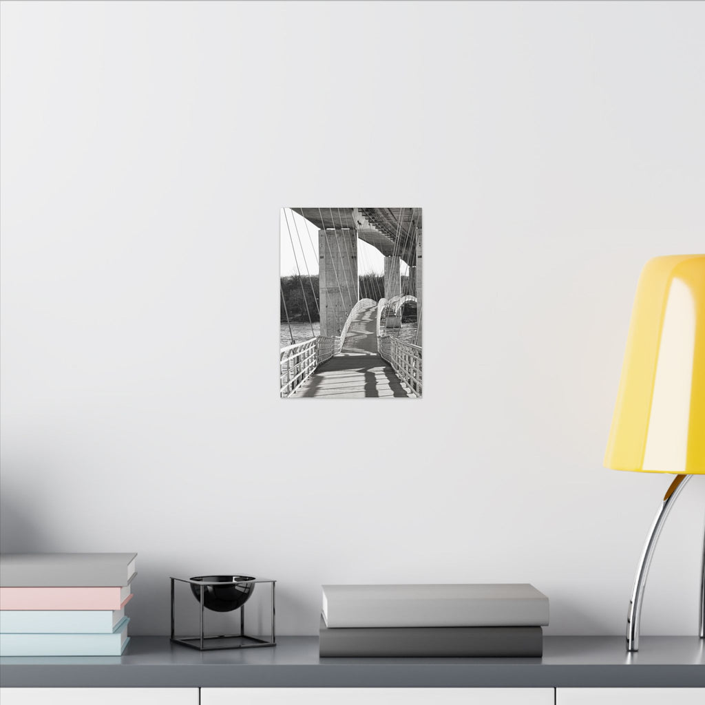 "Foot Bridge" - Black & White Bridge Photo Canvas