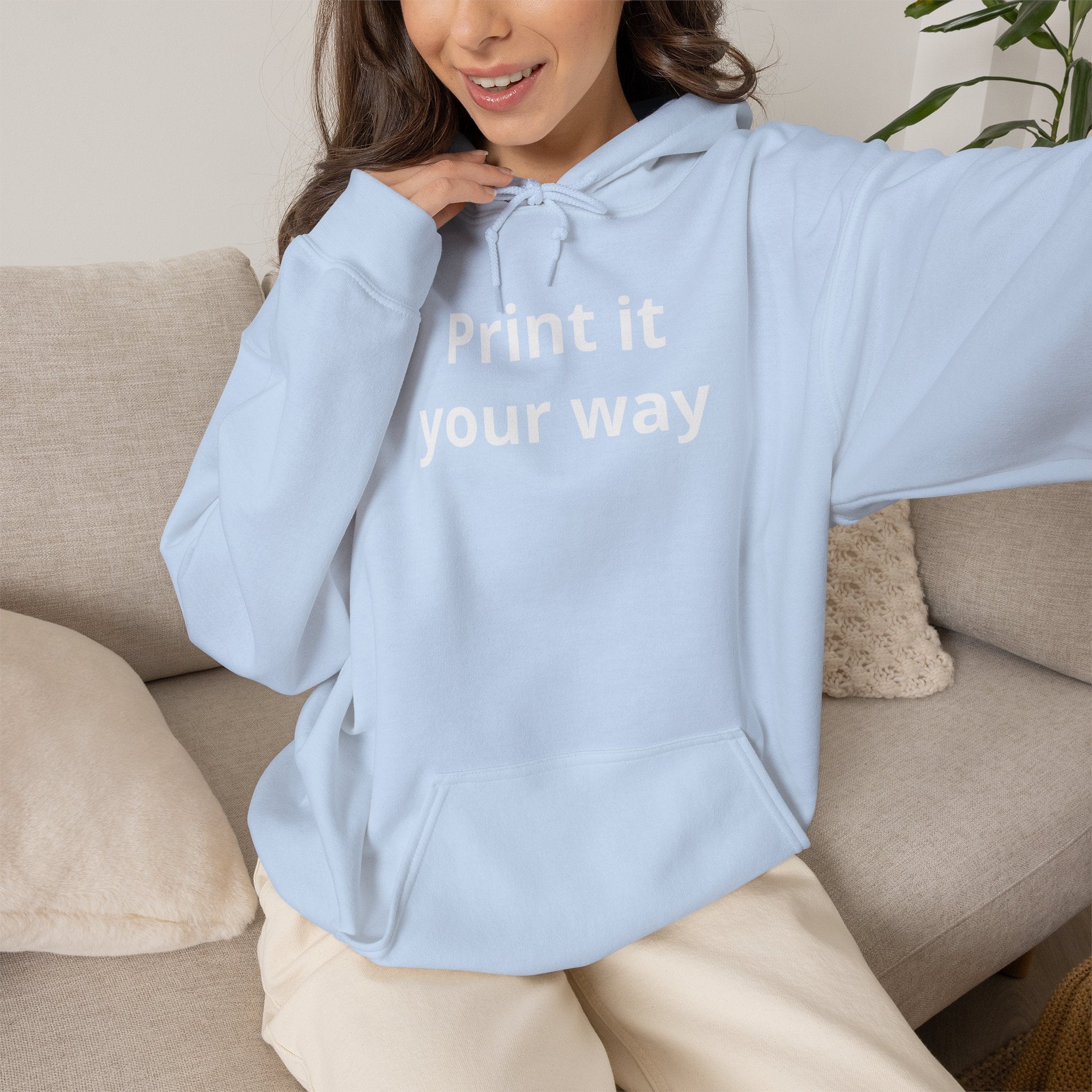 "Designed by You" —  Adult Unisex Hoodie Front & "Place Picture Here" Back