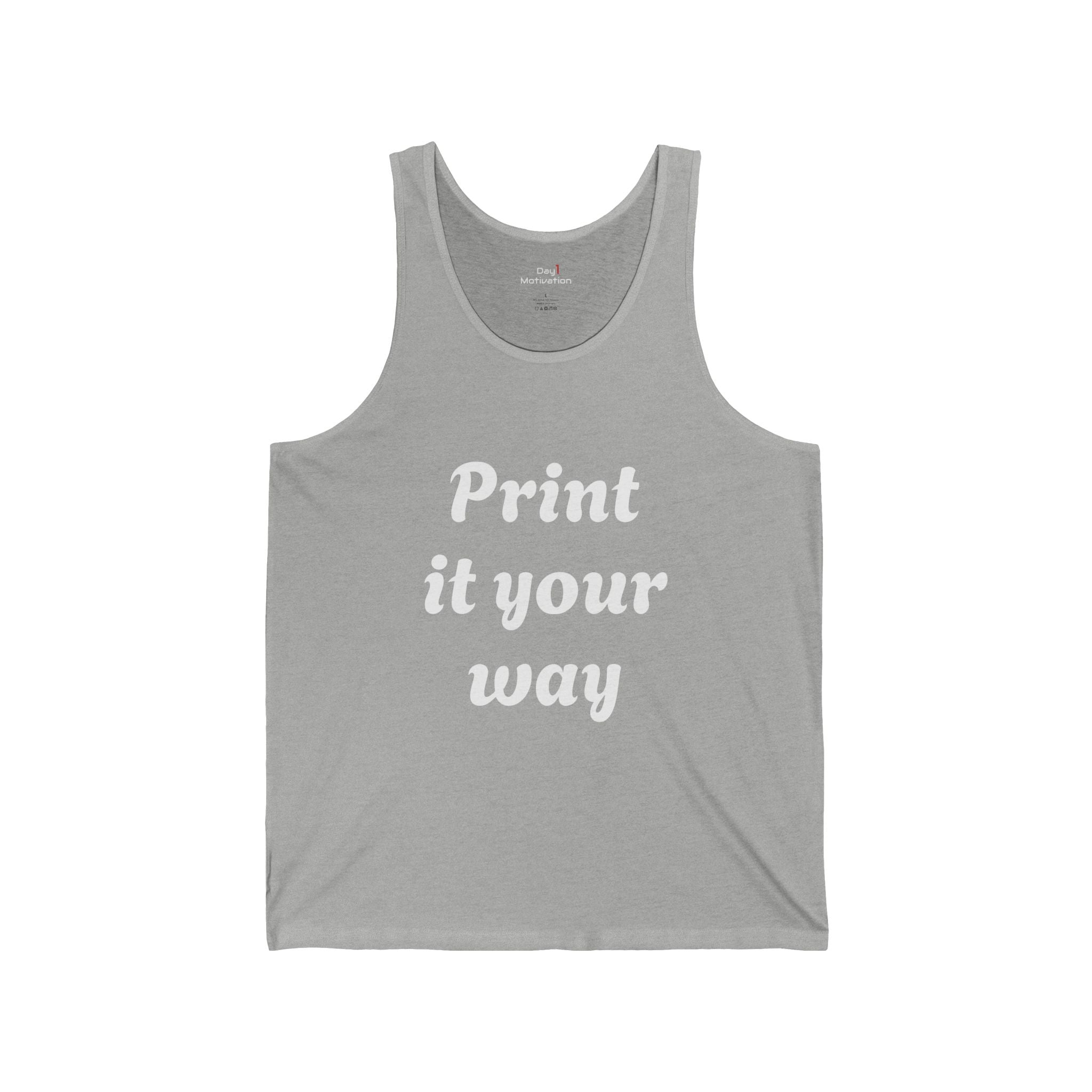 Custom Minimal Workout & Daily Grind Tee(text)  — "Designed by You" Tank Top