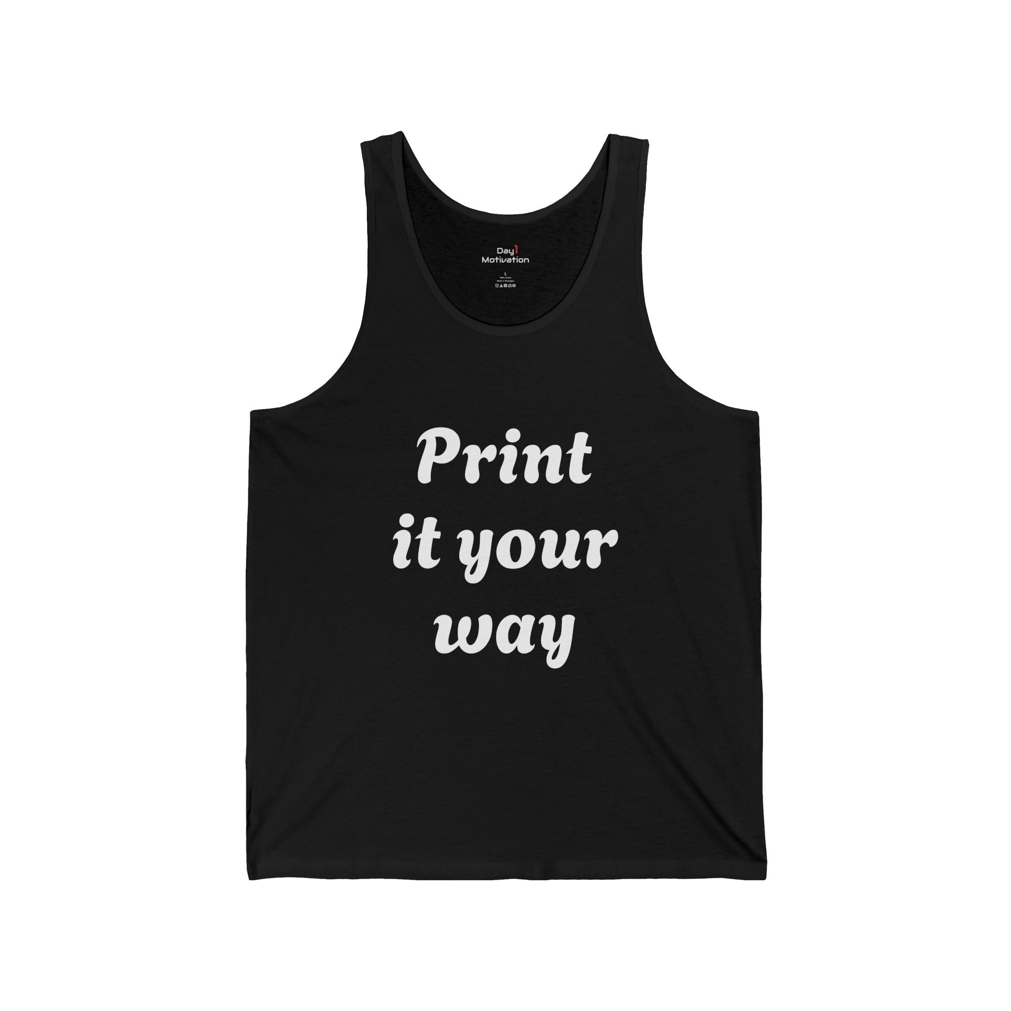 Custom Minimal Workout & Daily Grind Tee(text)  — "Designed by You" Tank Top