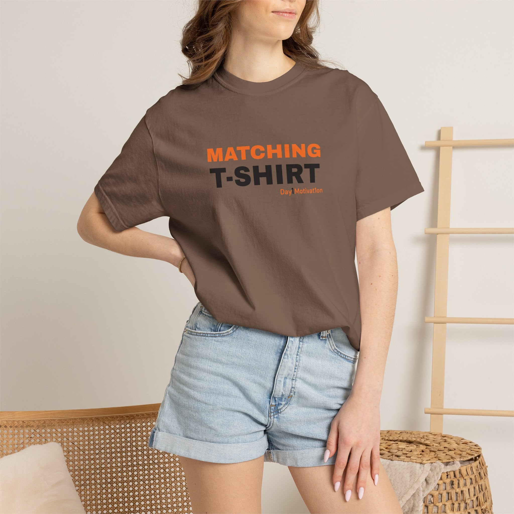 "Matching T-Shirt" | Unisex Graphic Tee with Orange and Black Text