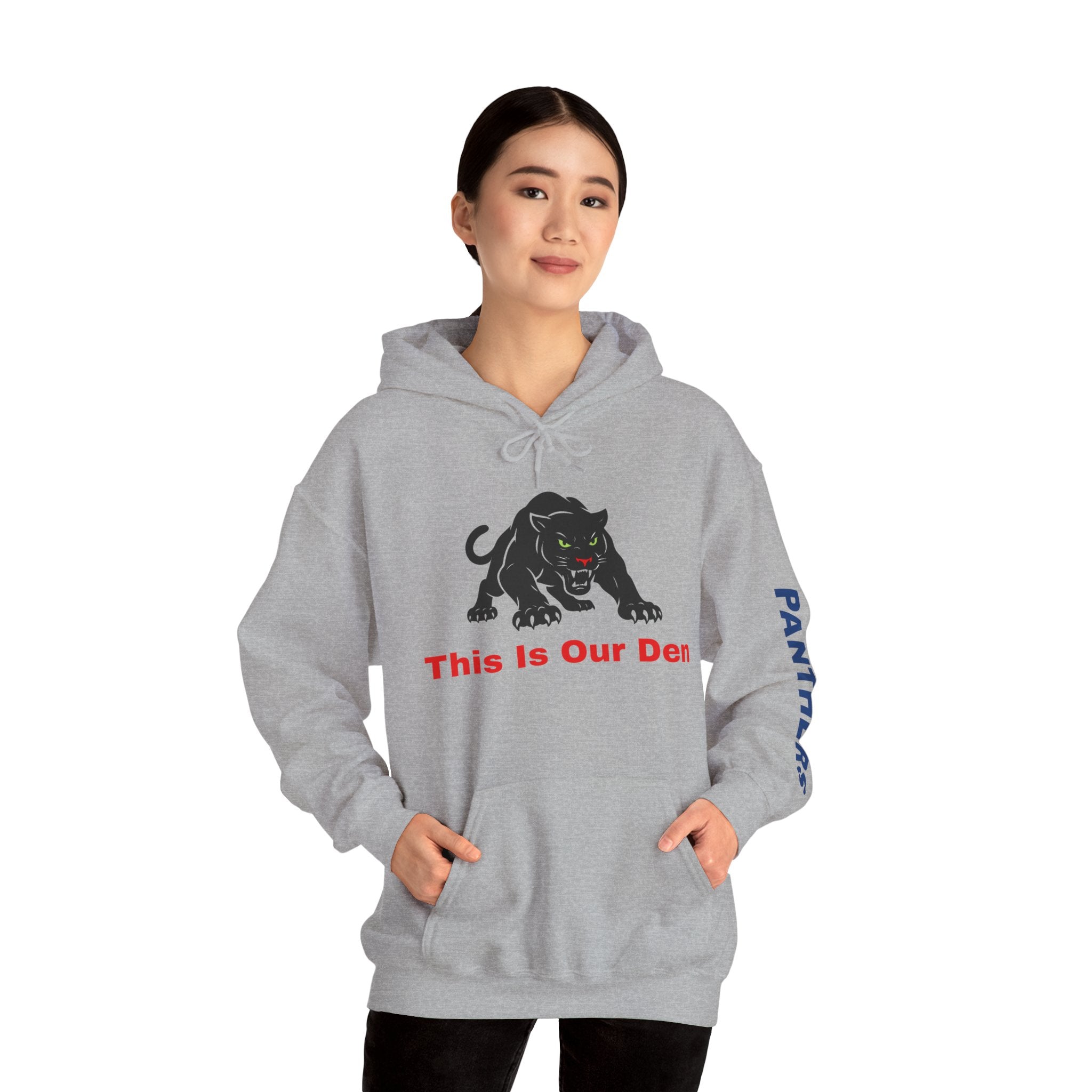 Panther Mascot Hoodie — "This Is Our Den" Team Spirit Sweatshirt
