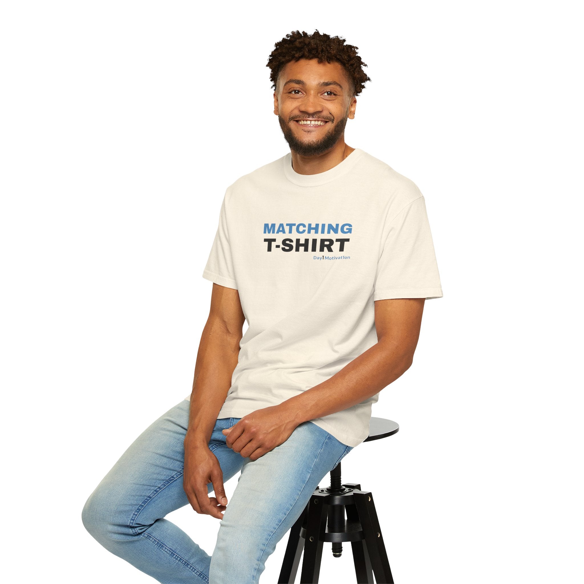"Matching T-Shirt" | Unisex Graphic Tee with University Blue and Black Text